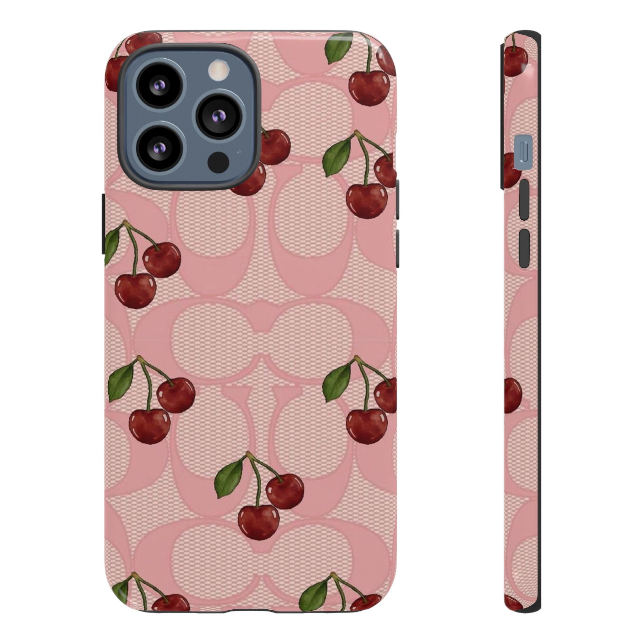 Cherry Pattern Magnetic Clear Impact Case | Phone Cover, Eco-friendly, Gift for Teens, Stylish Protection, Cherry Lovers