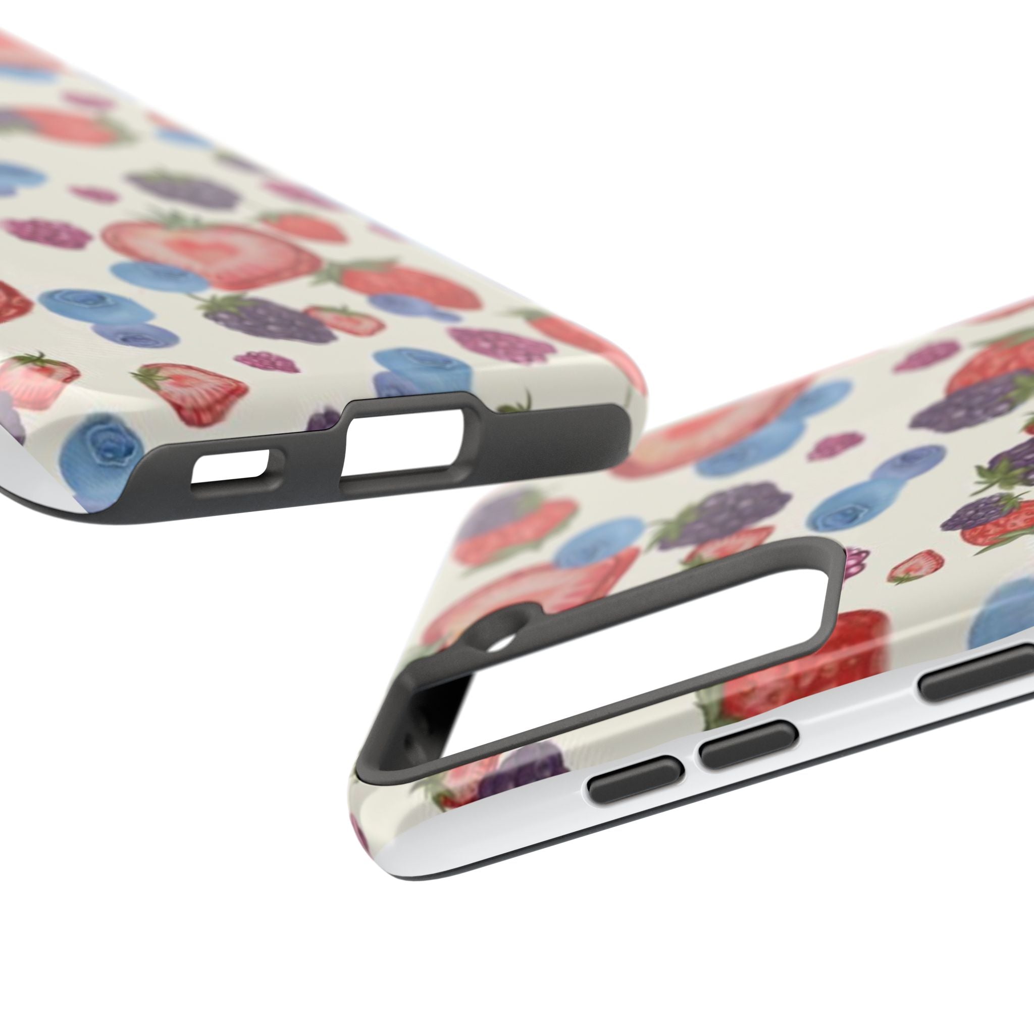Vibrant Berry Pattern Phone Case | Tough Phone Cases, Floral Phone Cover, Berry Design, Gifts for Her, Summer Accessory