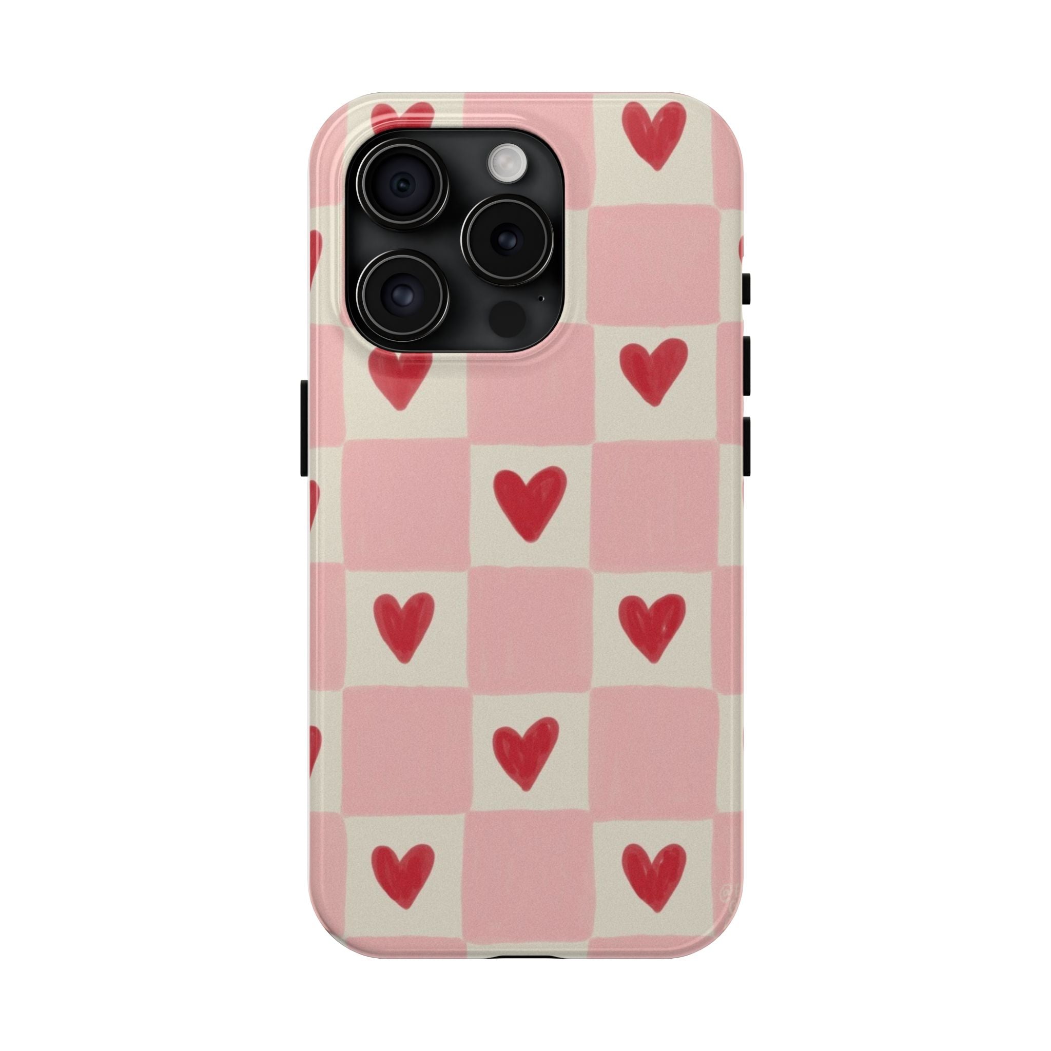 Love-Patterned Tough Phone Case, Heart Design for Essential Protection, Cute Gift for Her, Valentine's Day, Birthday, Everyday Use