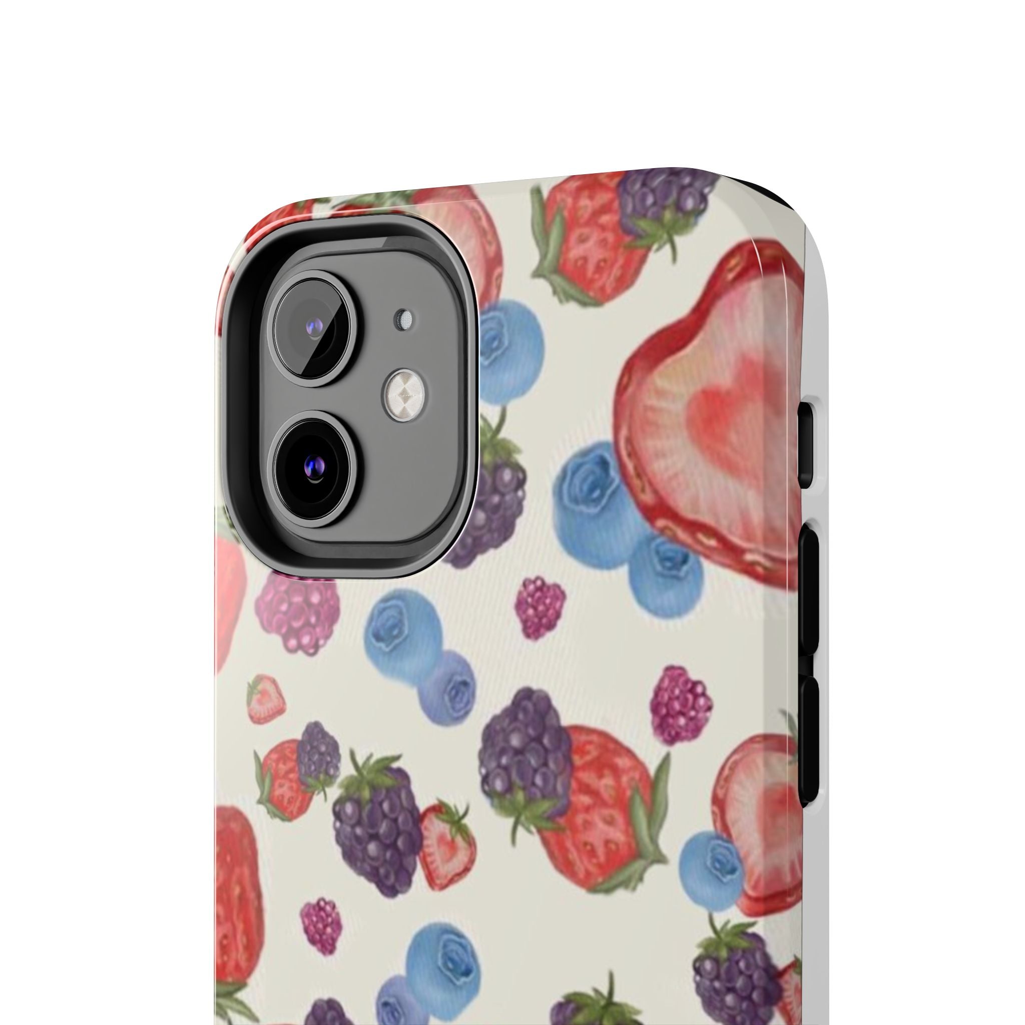 Vibrant Berry Pattern Phone Case | Tough Phone Cases, Floral Phone Cover, Berry Design, Gifts for Her, Summer Accessory