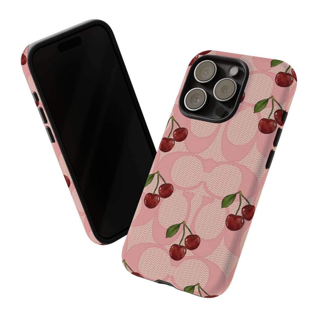 Cherry Pattern Magnetic Clear Impact Case | Phone Cover, Eco-friendly, Gift for Teens, Stylish Protection, Cherry Lovers