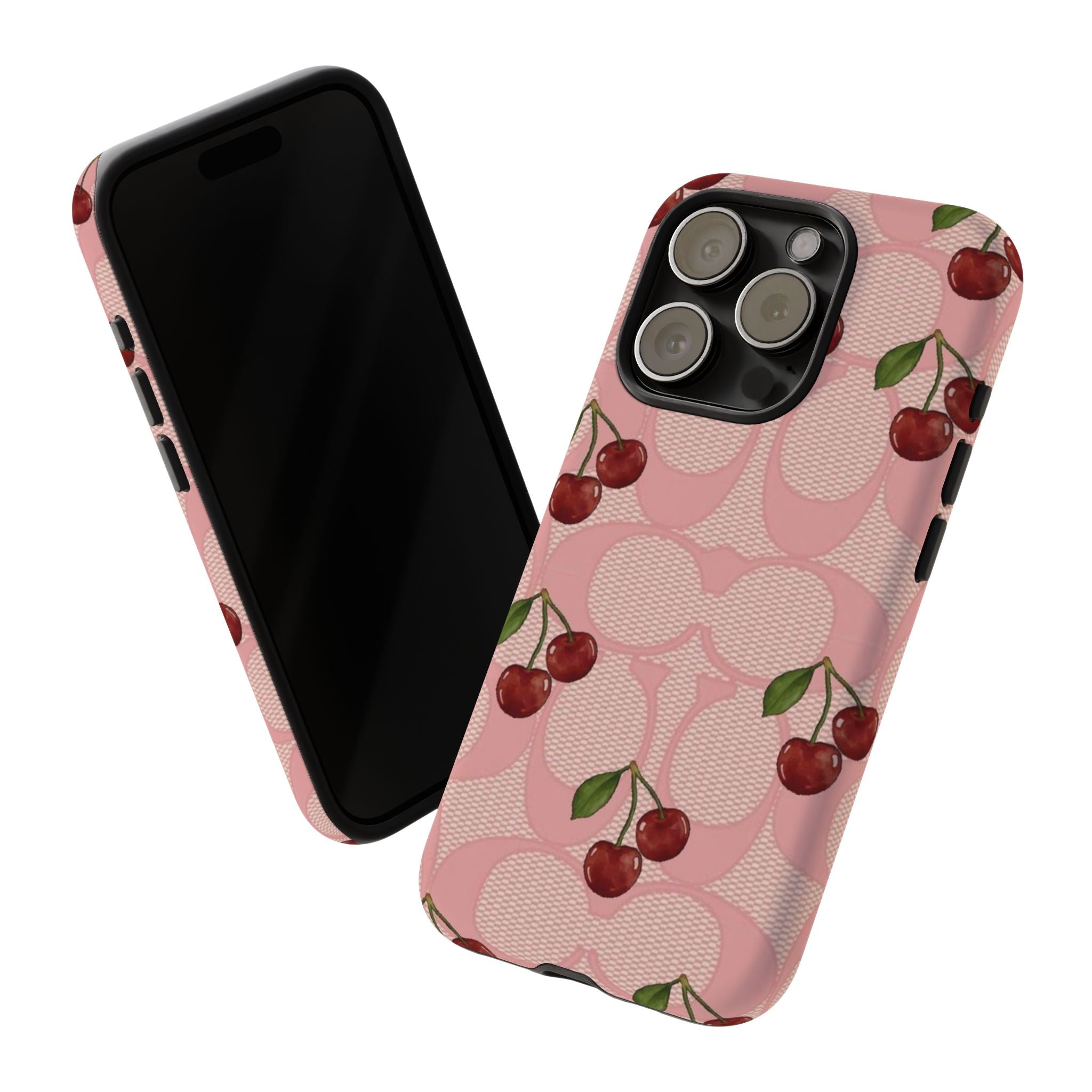 Cherry Pattern Magnetic Clear Impact Case | Phone Cover, Eco-friendly, Gift for Teens, Stylish Protection, Cherry Lovers