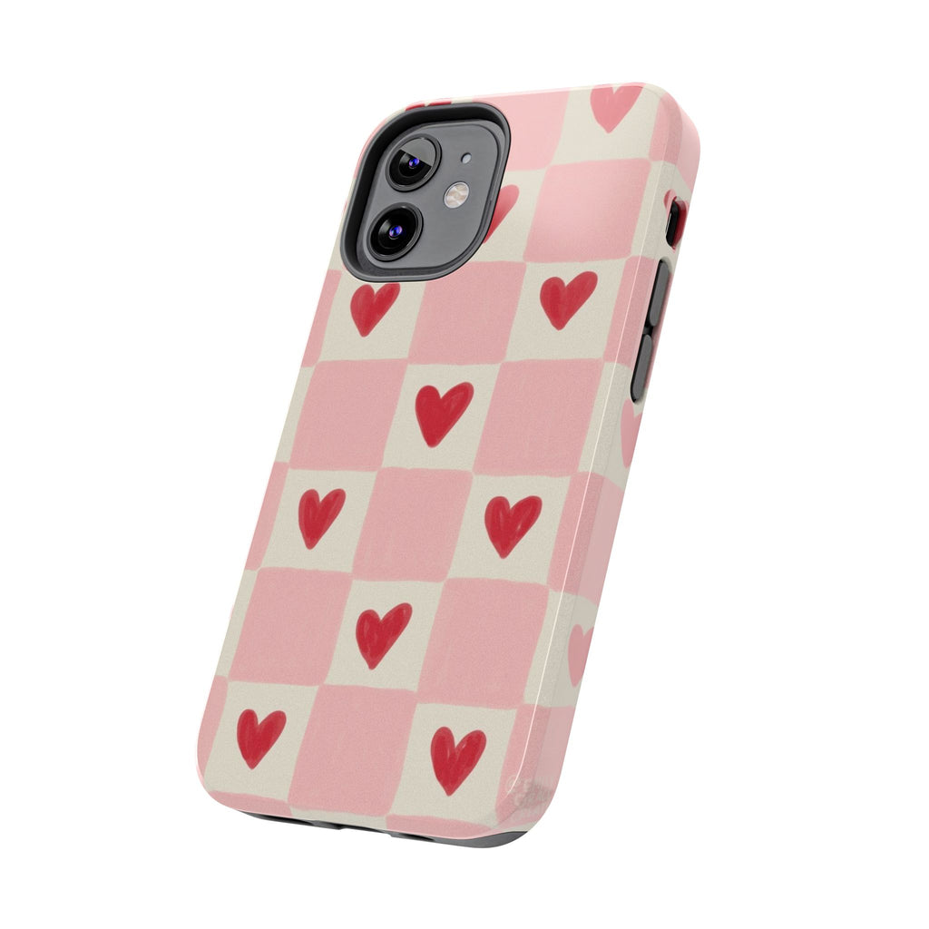 Love-Patterned Tough Phone Case, Heart Design for Essential Protection, Cute Gift for Her, Valentine's Day, Birthday, Everyday Use