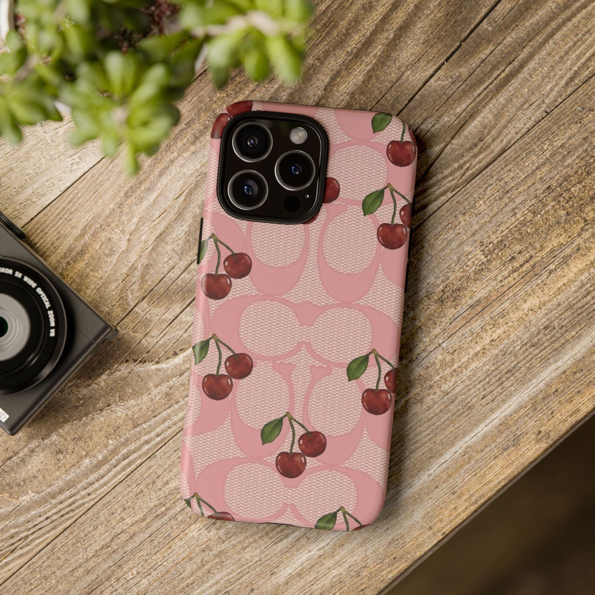 Cherry Pattern Magnetic Clear Impact Case | Phone Cover, Eco-friendly, Gift for Teens, Stylish Protection, Cherry Lovers