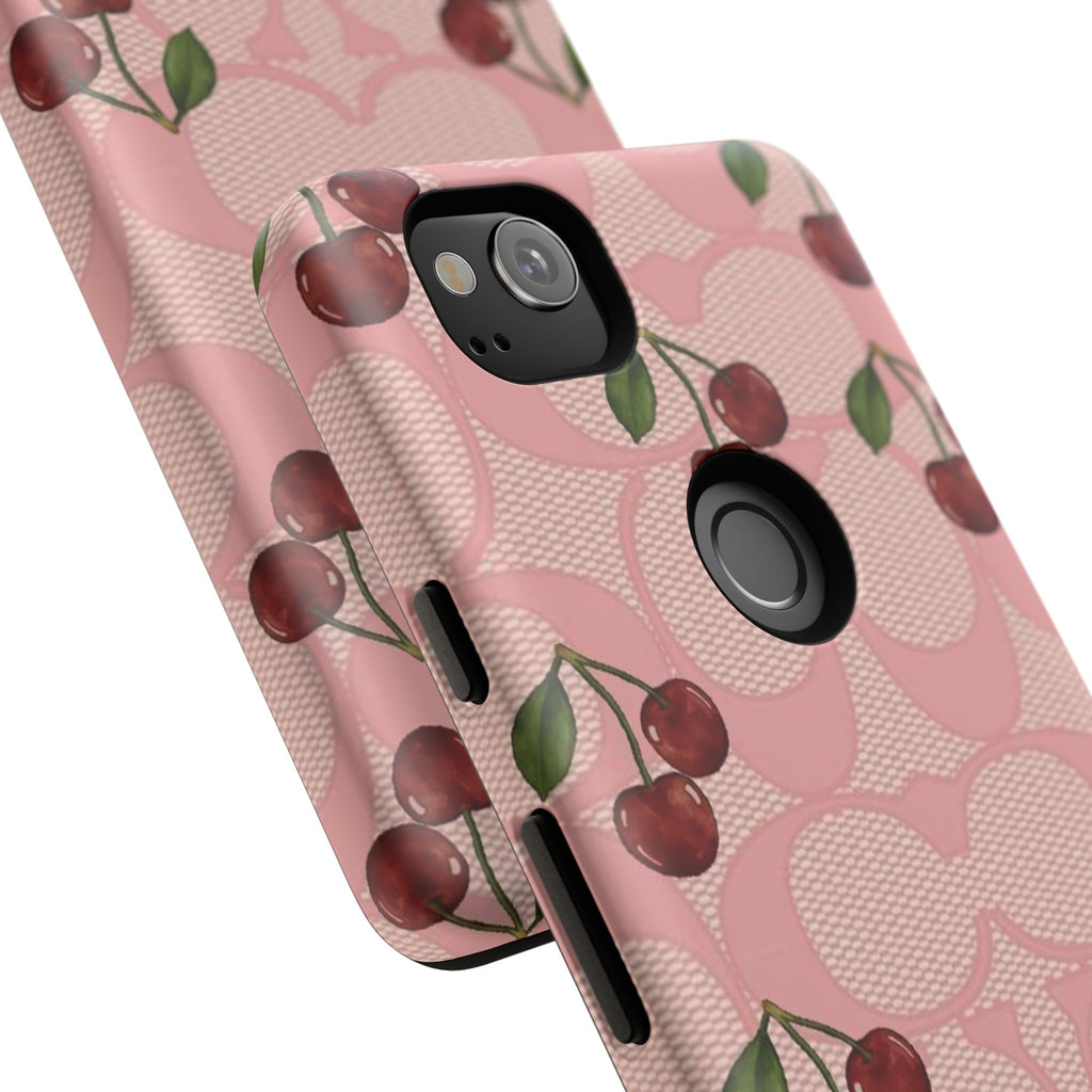 Cherry Pattern Magnetic Clear Impact Case | Phone Cover, Eco-friendly, Gift for Teens, Stylish Protection, Cherry Lovers