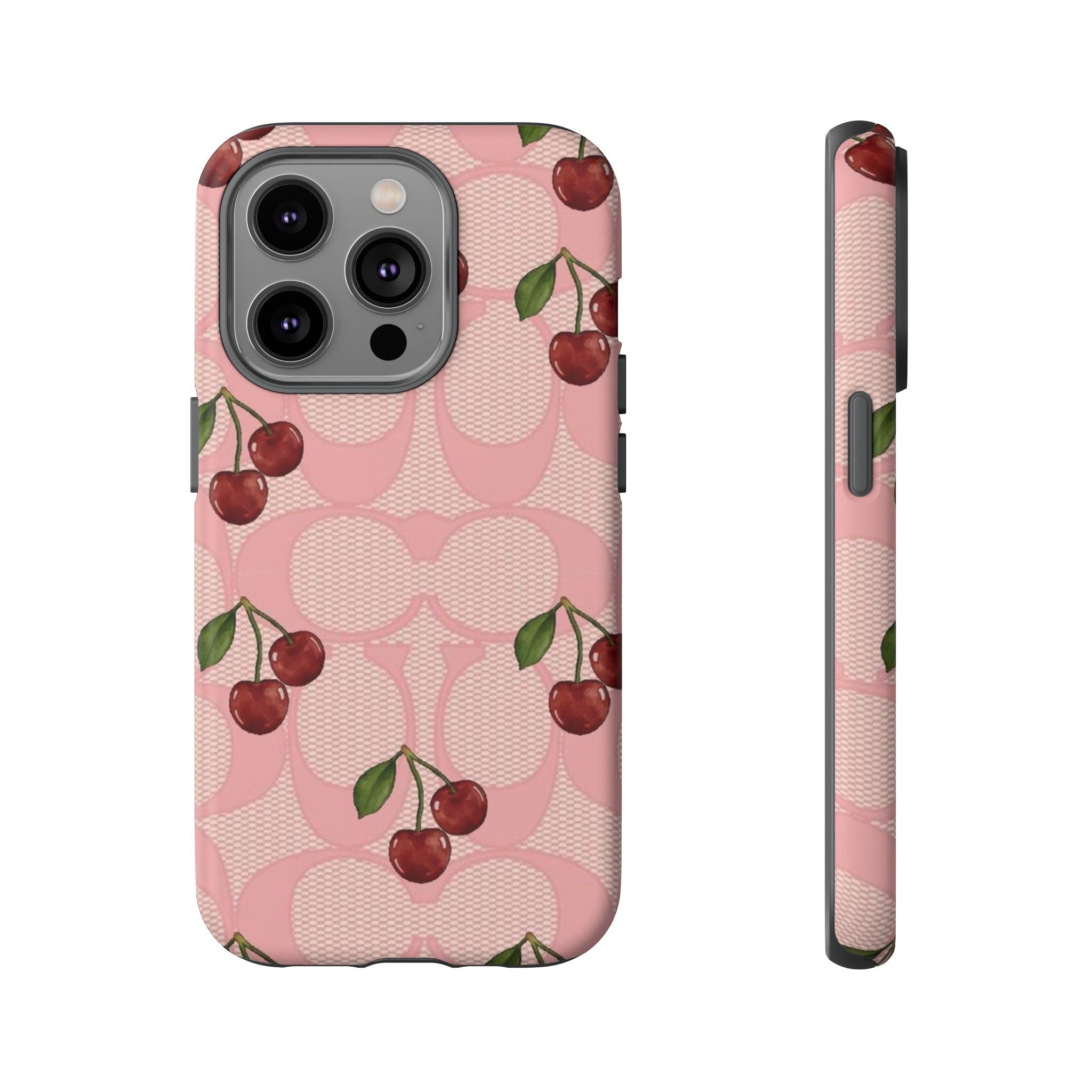 Cherry Pattern Magnetic Clear Impact Case | Phone Cover, Eco-friendly, Gift for Teens, Stylish Protection, Cherry Lovers