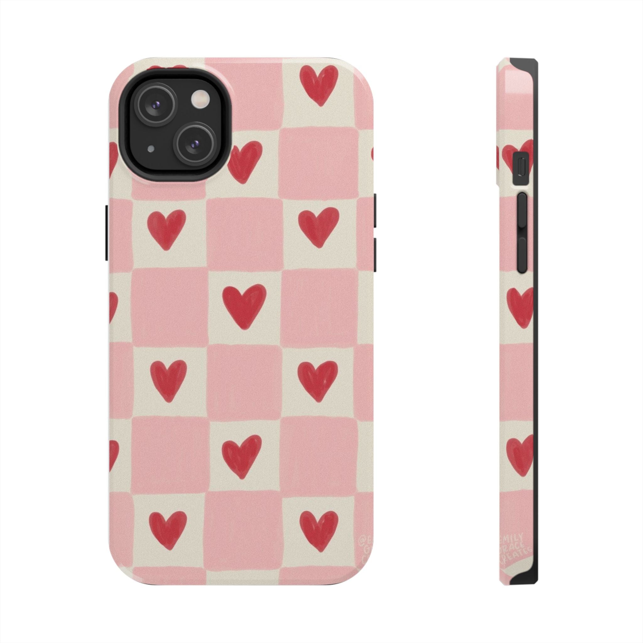 Love-Patterned Tough Phone Case, Heart Design for Essential Protection, Cute Gift for Her, Valentine's Day, Birthday, Everyday Use