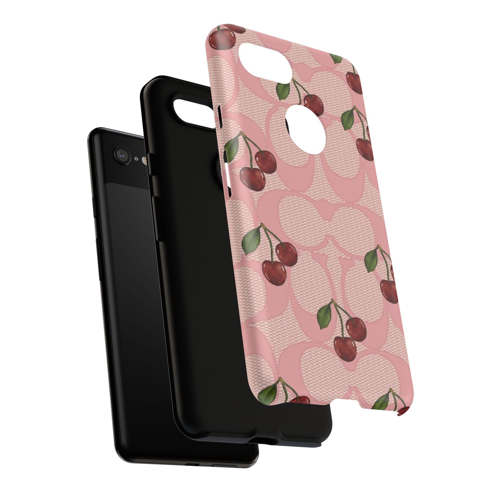 Cherry Pattern Magnetic Clear Impact Case | Phone Cover, Eco-friendly, Gift for Teens, Stylish Protection, Cherry Lovers