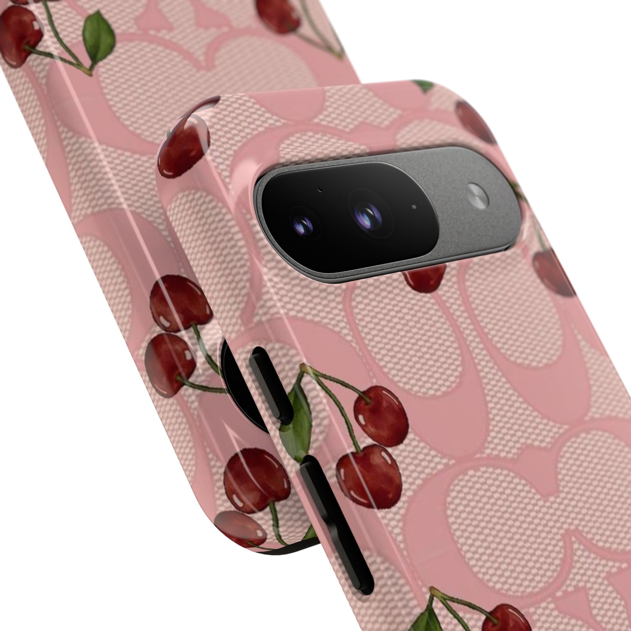 Cherry Pattern Magnetic Clear Impact Case | Phone Cover, Eco-friendly, Gift for Teens, Stylish Protection, Cherry Lovers