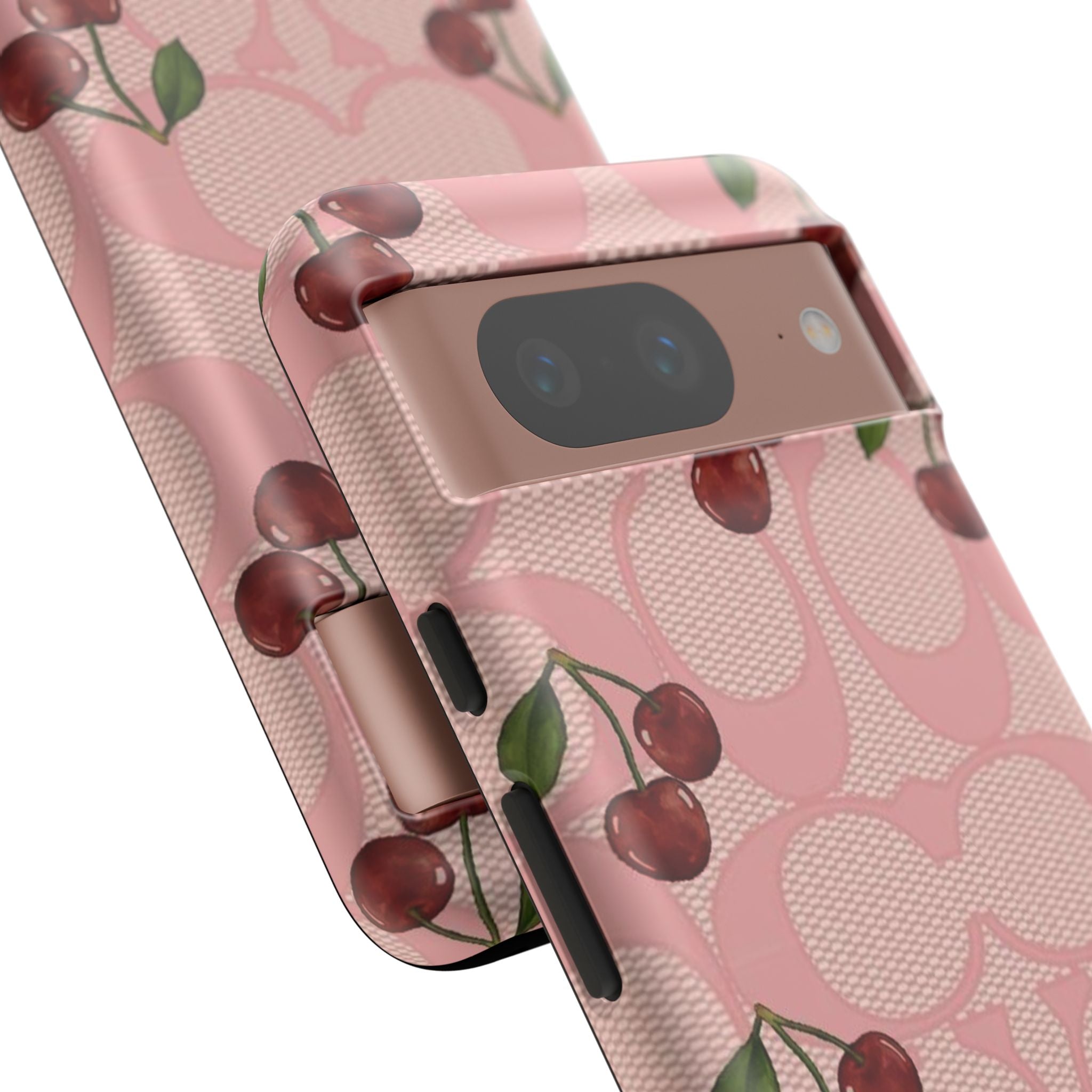 Cherry Pattern Magnetic Clear Impact Case | Phone Cover, Eco-friendly, Gift for Teens, Stylish Protection, Cherry Lovers