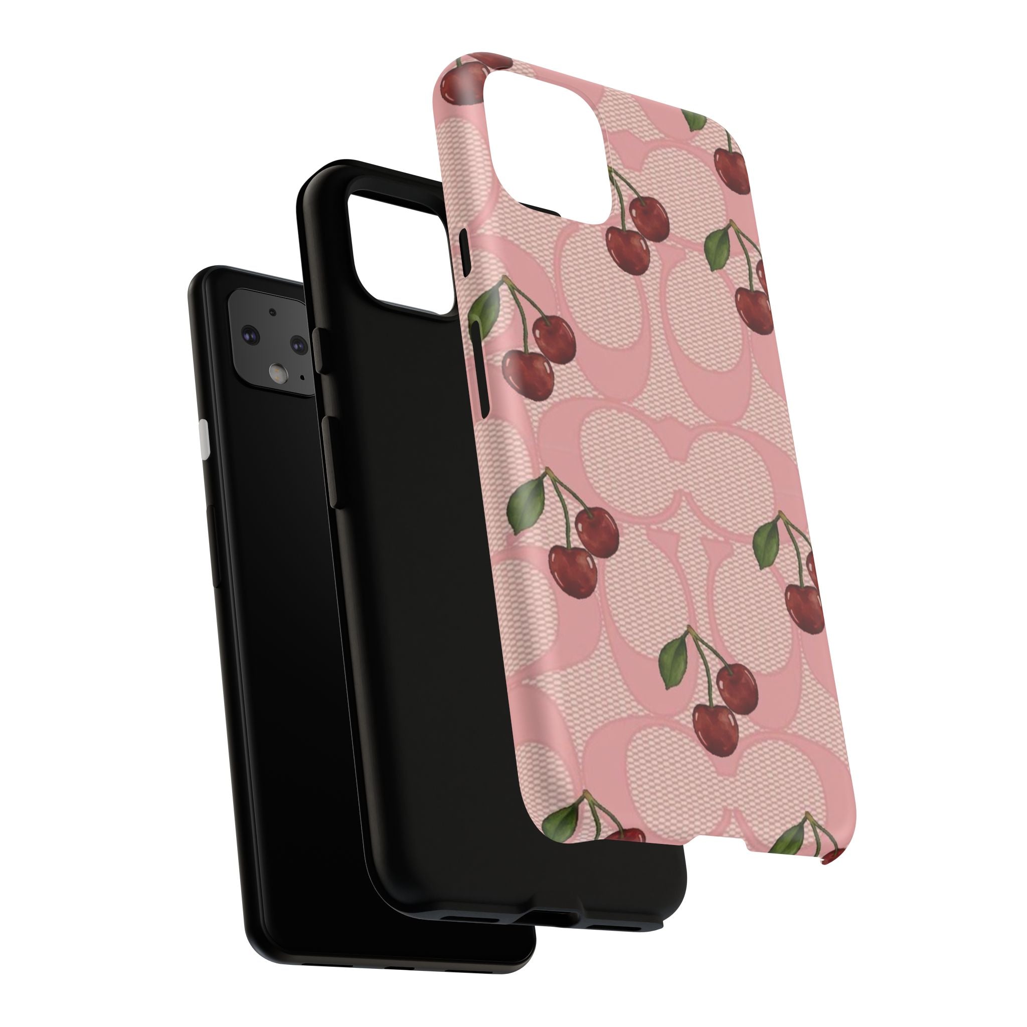 Cherry Pattern Magnetic Clear Impact Case | Phone Cover, Eco-friendly, Gift for Teens, Stylish Protection, Cherry Lovers