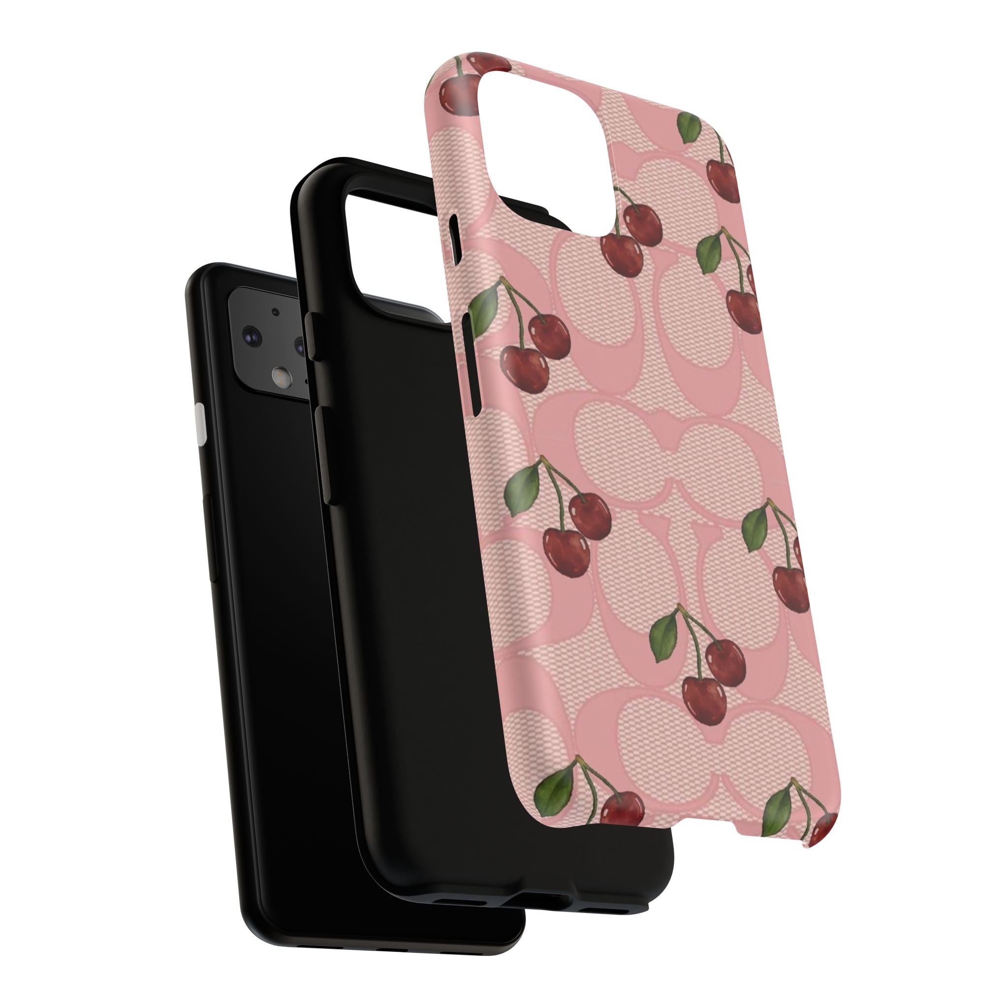 Cherry Pattern Magnetic Clear Impact Case | Phone Cover, Eco-friendly, Gift for Teens, Stylish Protection, Cherry Lovers