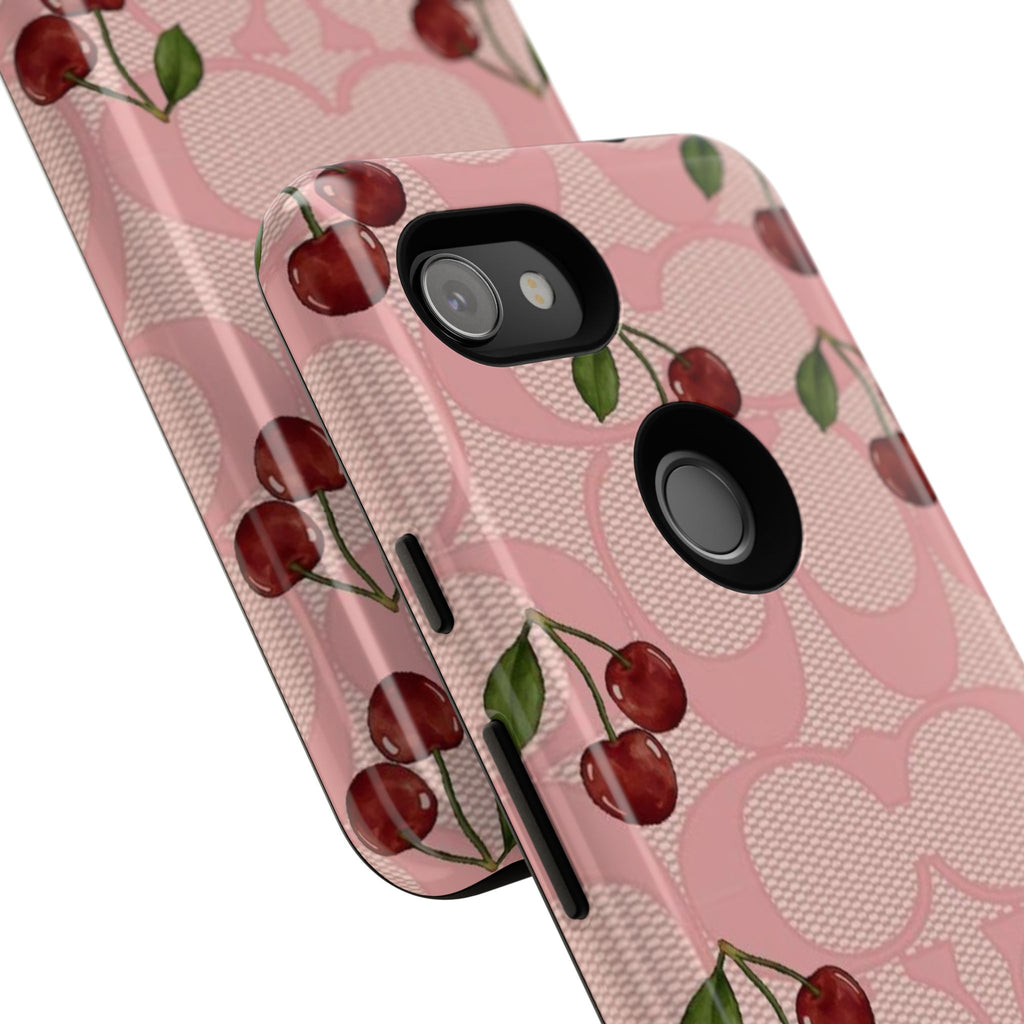 Cherry Pattern Magnetic Clear Impact Case | Phone Cover, Eco-friendly, Gift for Teens, Stylish Protection, Cherry Lovers