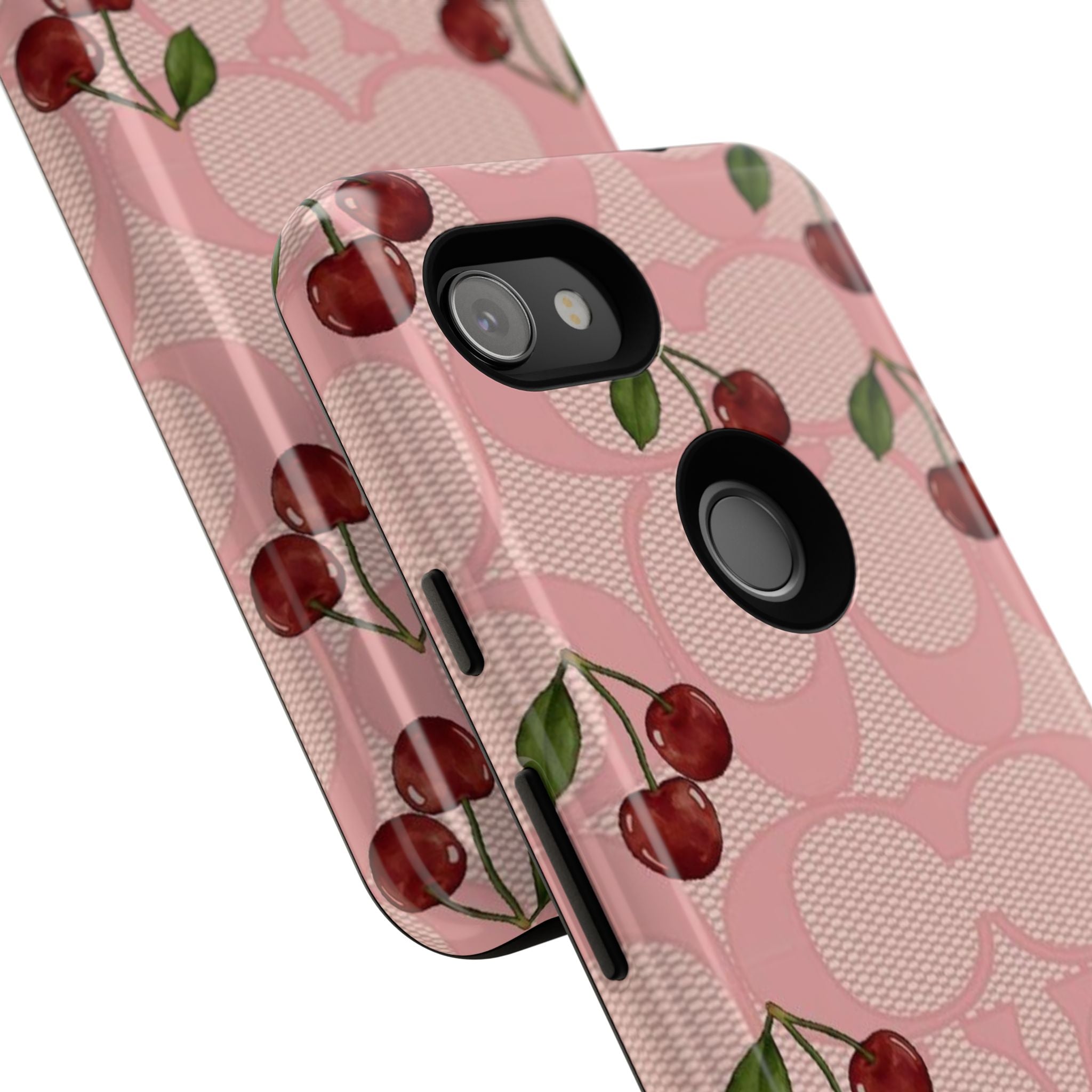 Cherry Pattern Magnetic Clear Impact Case | Phone Cover, Eco-friendly, Gift for Teens, Stylish Protection, Cherry Lovers