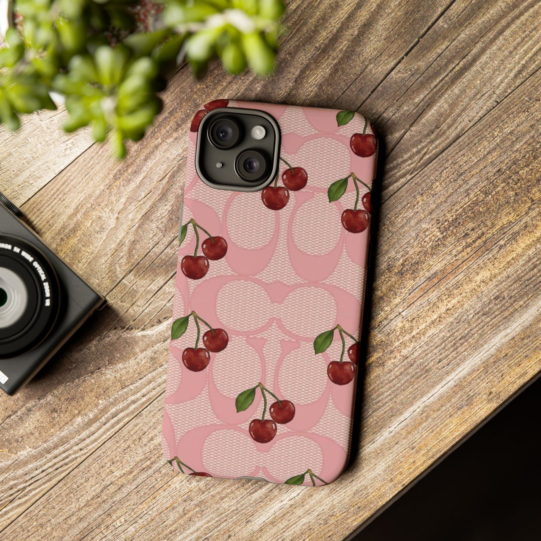 Cherry Pattern Magnetic Clear Impact Case | Phone Cover, Eco-friendly, Gift for Teens, Stylish Protection, Cherry Lovers