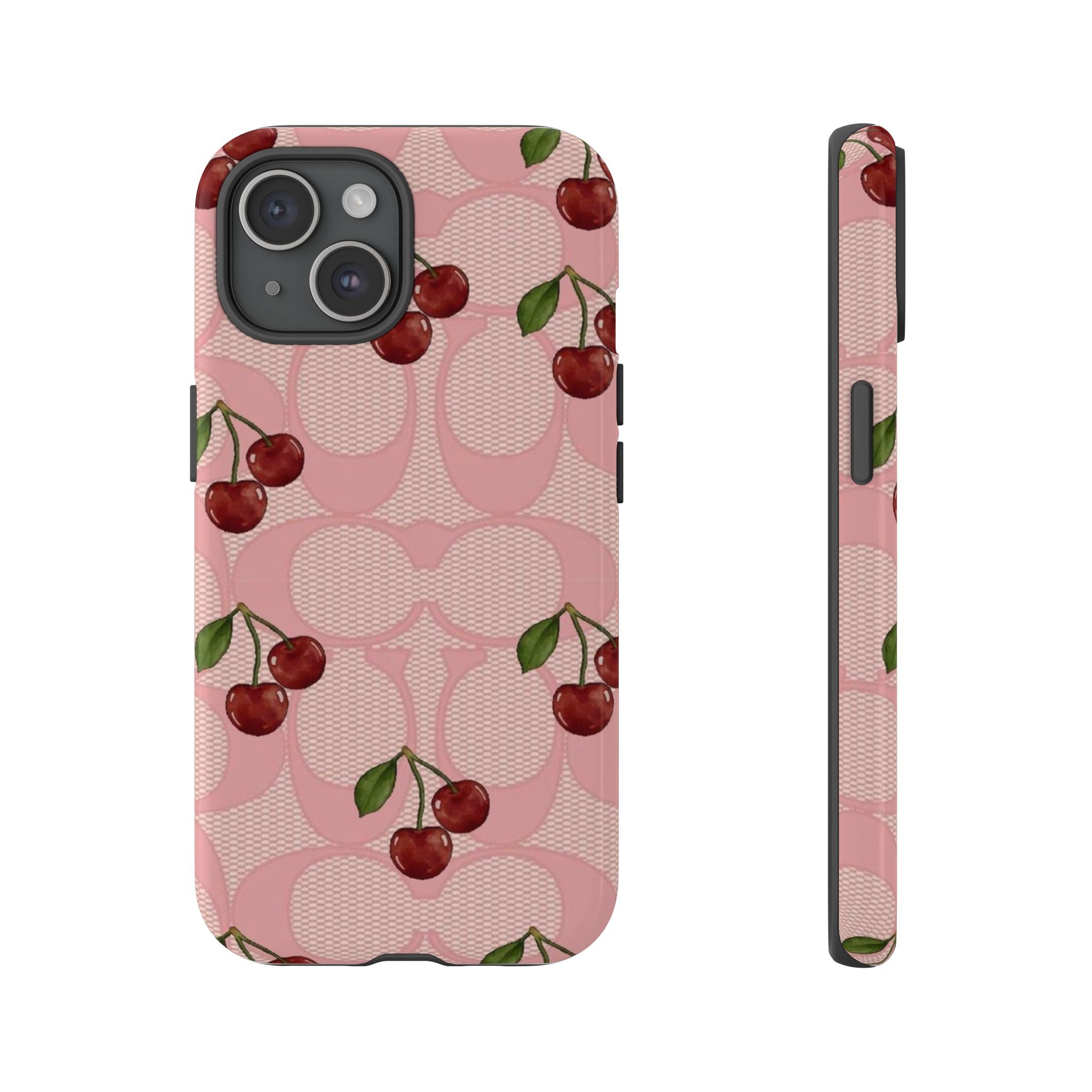 Cherry Pattern Magnetic Clear Impact Case | Phone Cover, Eco-friendly, Gift for Teens, Stylish Protection, Cherry Lovers