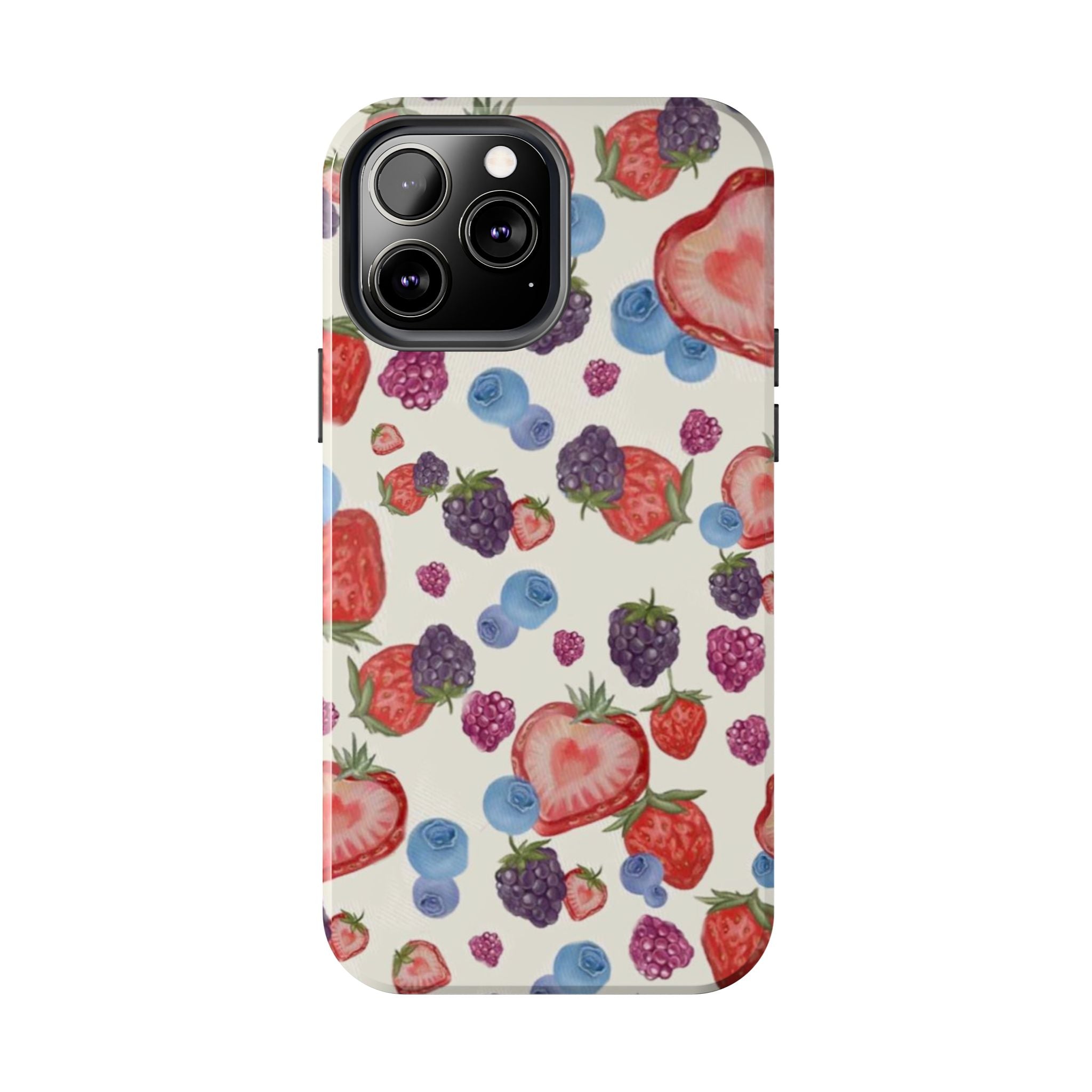 Vibrant Berry Pattern Phone Case | Tough Phone Cases, Floral Phone Cover, Berry Design, Gifts for Her, Summer Accessory