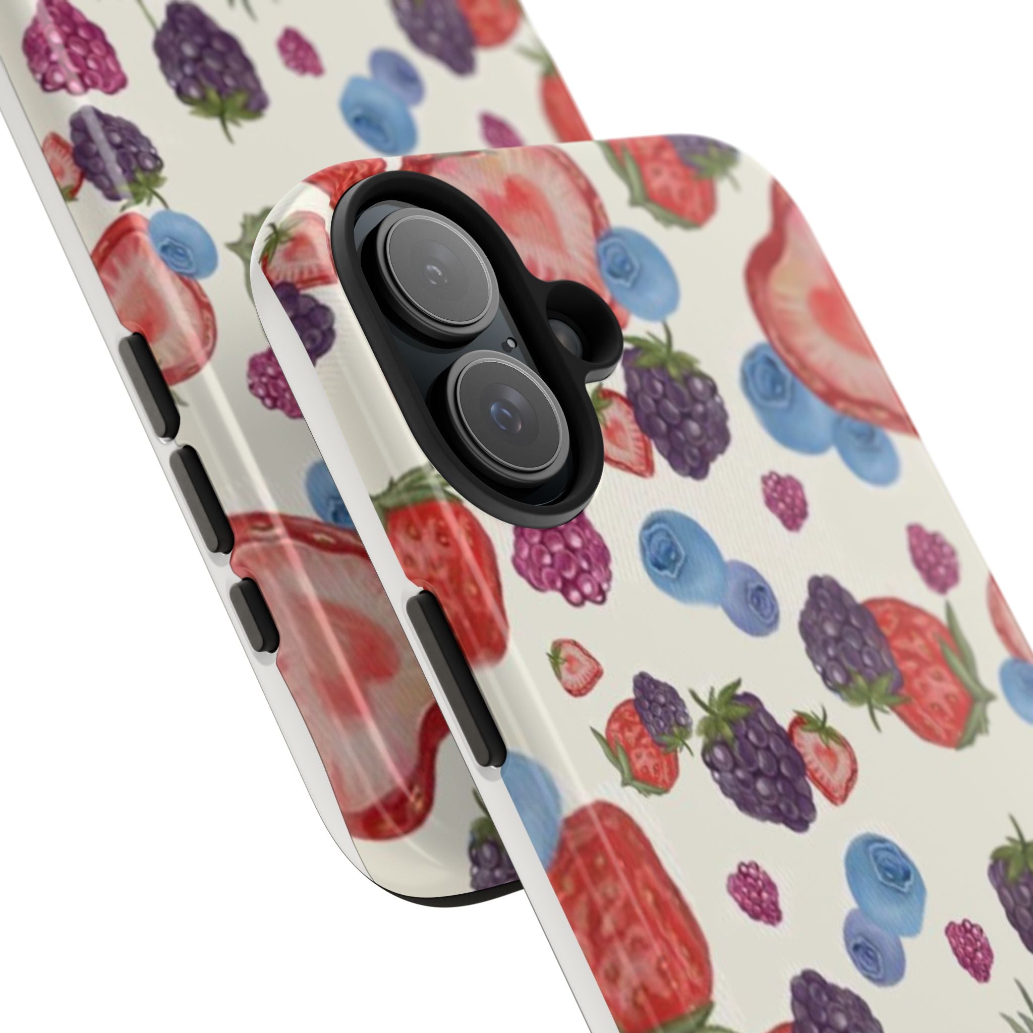 Vibrant Berry Pattern Phone Case | Tough Phone Cases, Floral Phone Cover, Berry Design, Gifts for Her, Summer Accessory