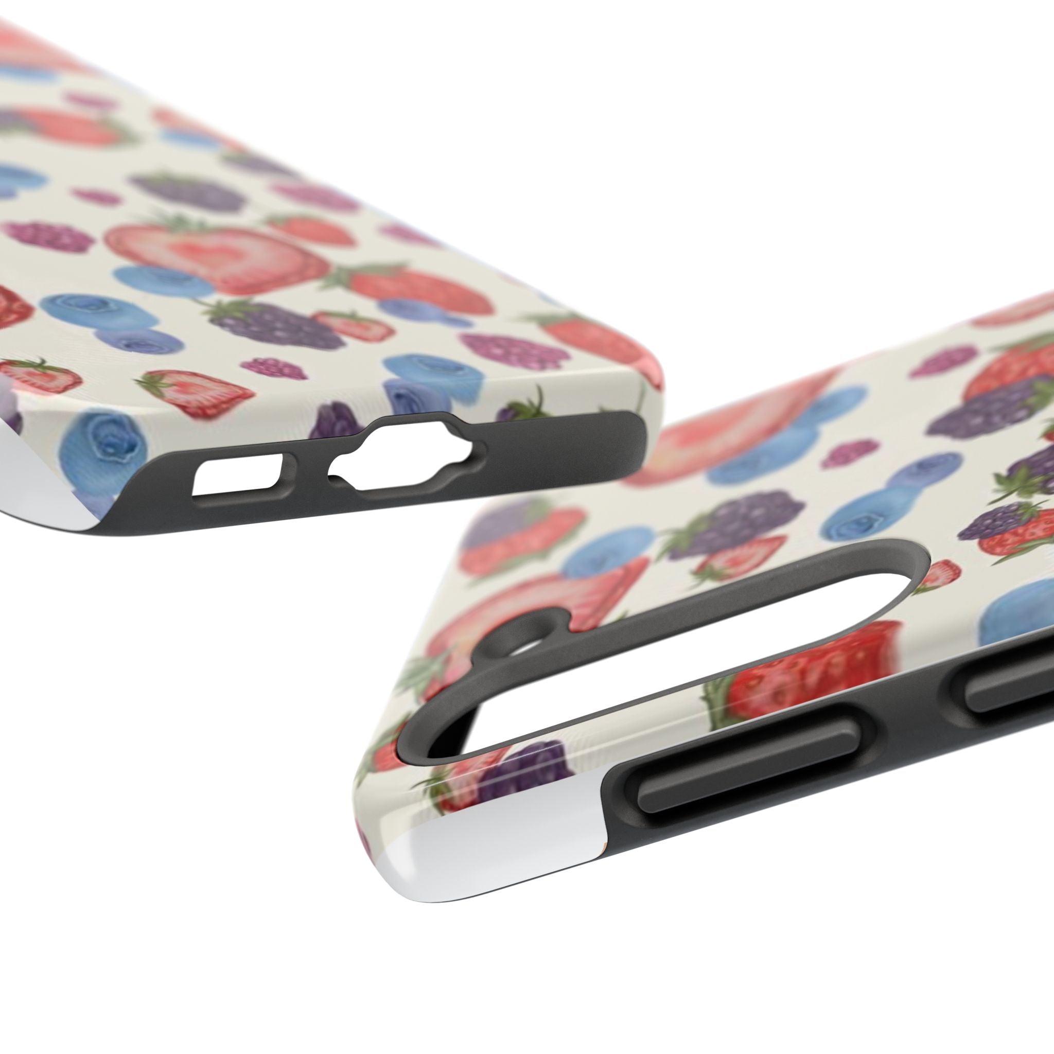 Vibrant Berry Pattern Phone Case | Tough Phone Cases, Floral Phone Cover, Berry Design, Gifts for Her, Summer Accessory