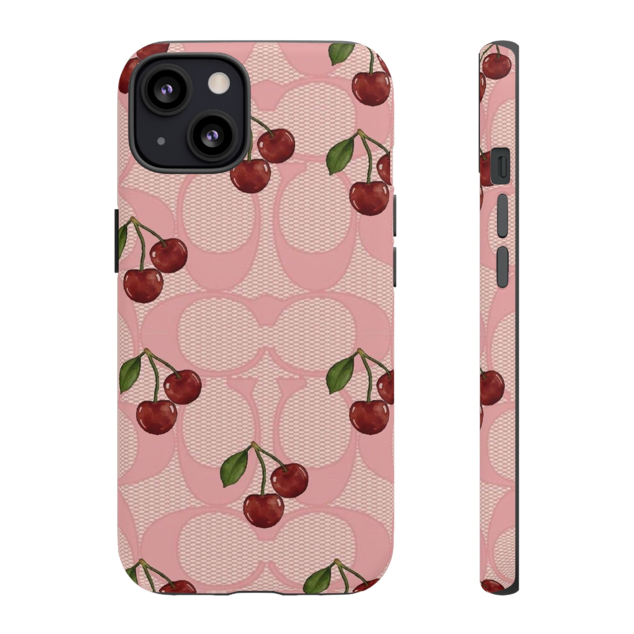 Cherry Pattern Magnetic Clear Impact Case | Phone Cover, Eco-friendly, Gift for Teens, Stylish Protection, Cherry Lovers