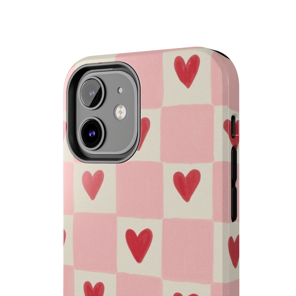 Love-Patterned Tough Phone Case, Heart Design for Essential Protection, Cute Gift for Her, Valentine's Day, Birthday, Everyday Use