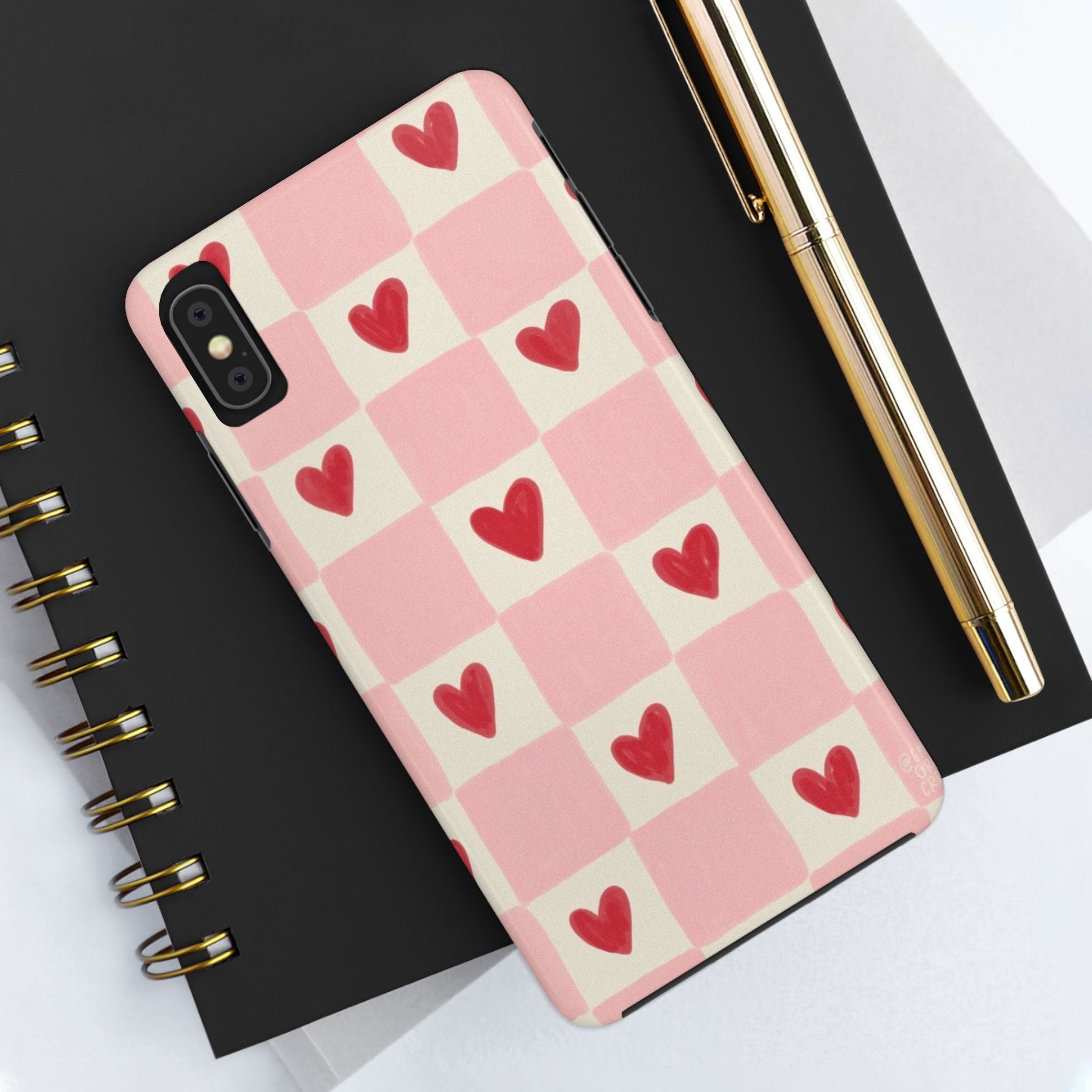 Love-Patterned Tough Phone Case, Heart Design for Essential Protection, Cute Gift for Her, Valentine's Day, Birthday, Everyday Use