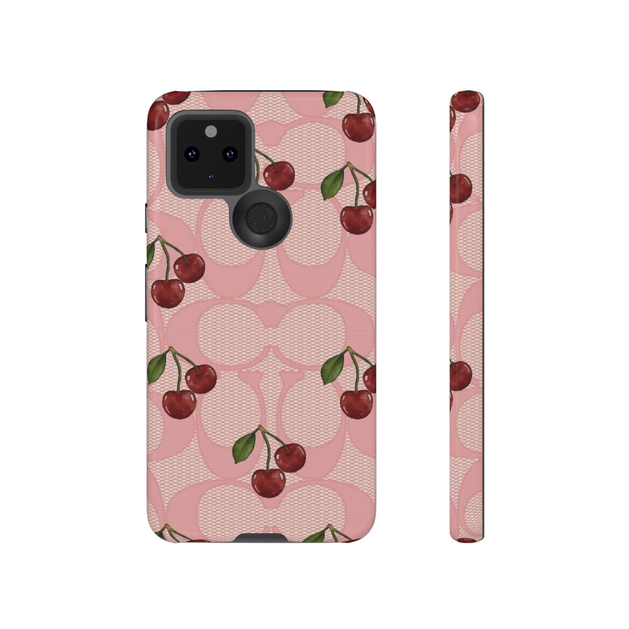 Cherry Pattern Magnetic Clear Impact Case | Phone Cover, Eco-friendly, Gift for Teens, Stylish Protection, Cherry Lovers
