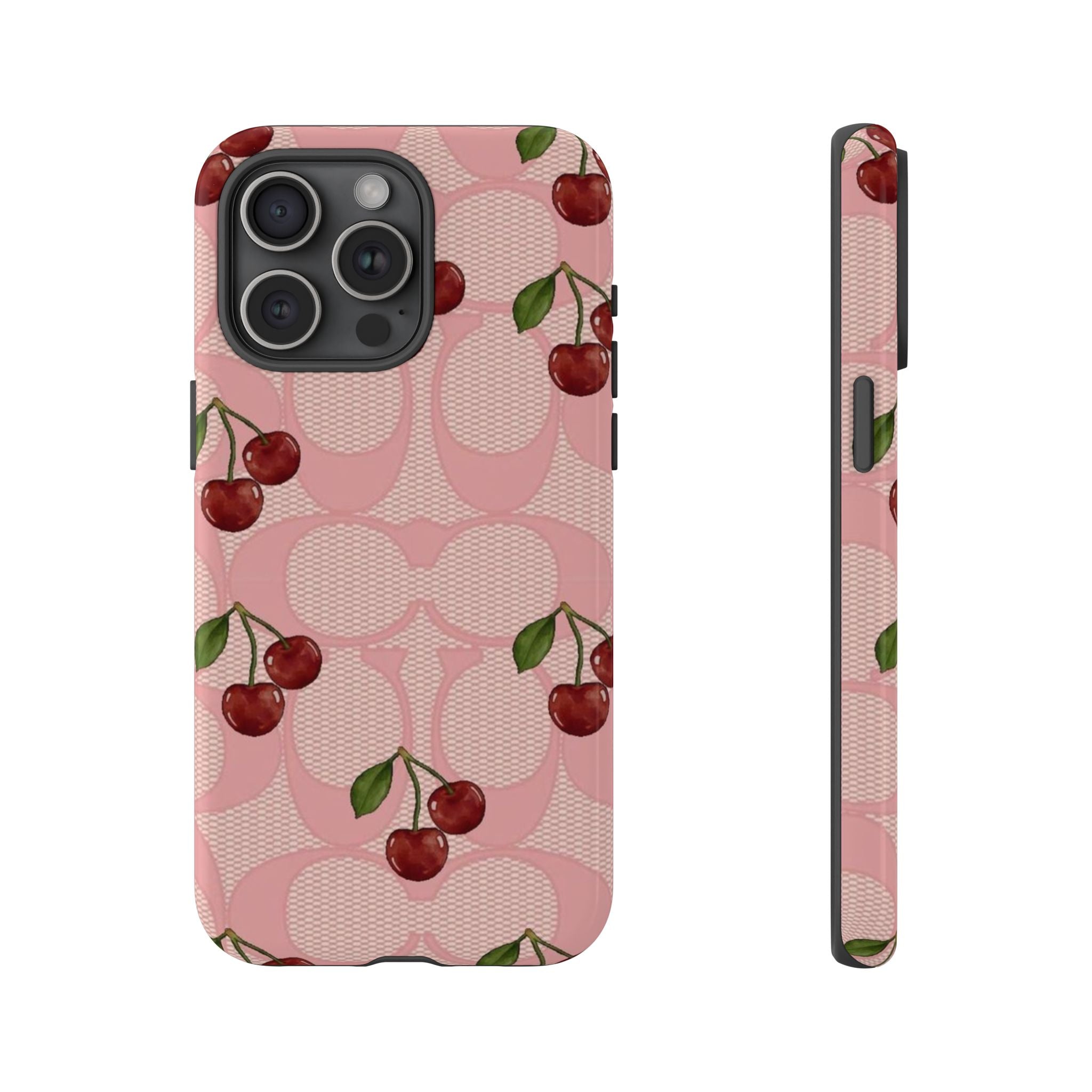 Cherry Pattern Magnetic Clear Impact Case | Phone Cover, Eco-friendly, Gift for Teens, Stylish Protection, Cherry Lovers