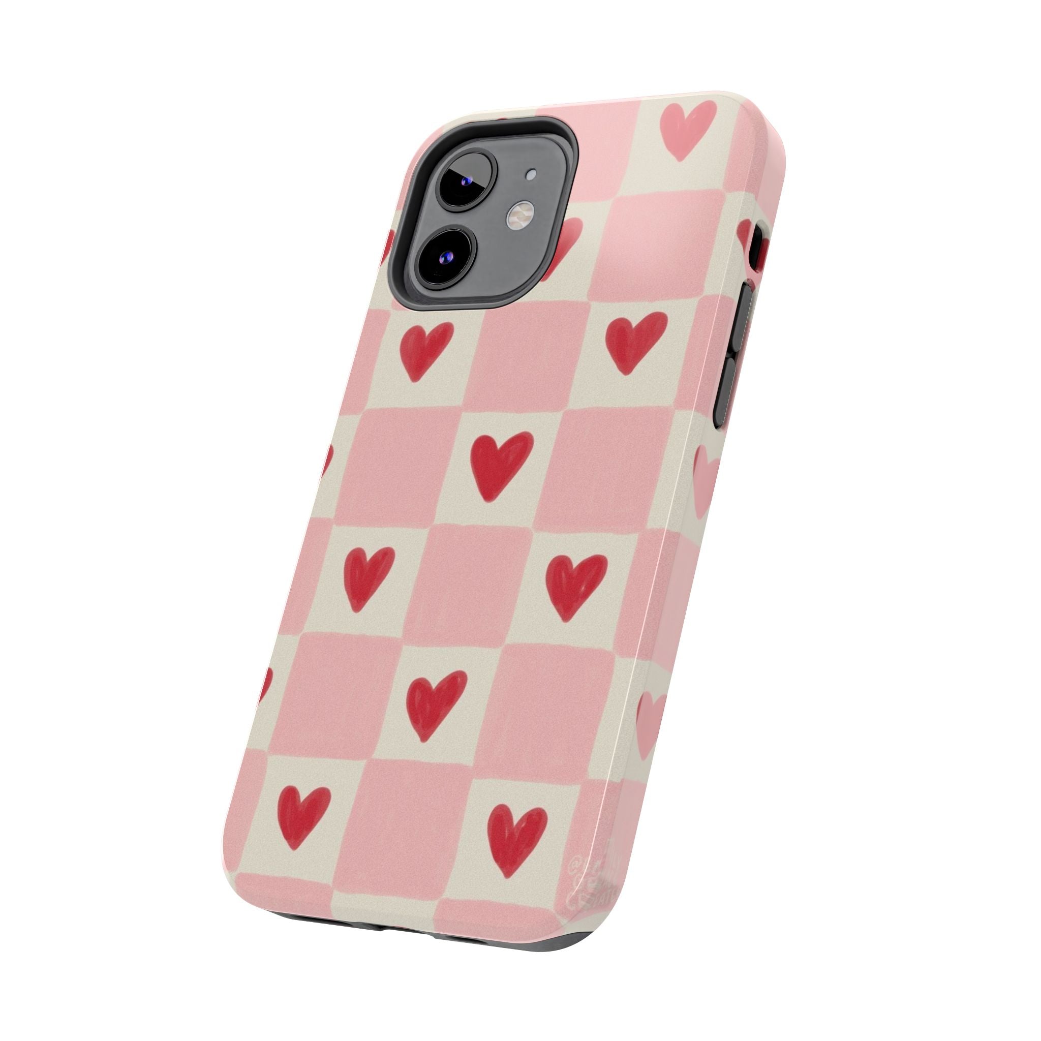 Love-Patterned Tough Phone Case, Heart Design for Essential Protection, Cute Gift for Her, Valentine's Day, Birthday, Everyday Use