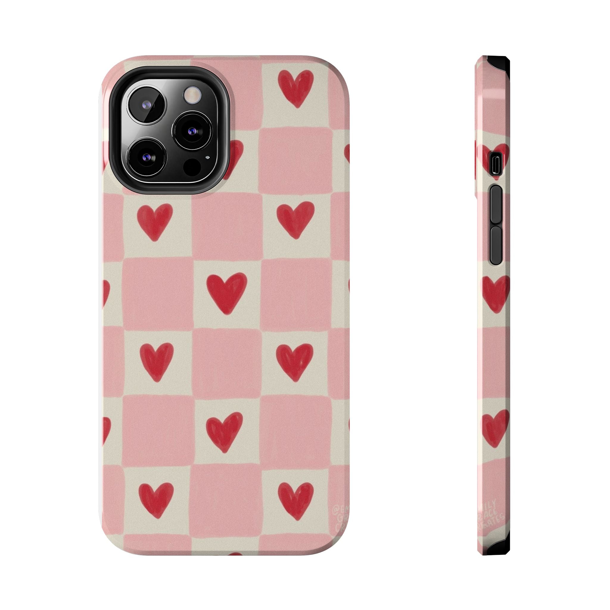 Love-Patterned Tough Phone Case, Heart Design for Essential Protection, Cute Gift for Her, Valentine's Day, Birthday, Everyday Use