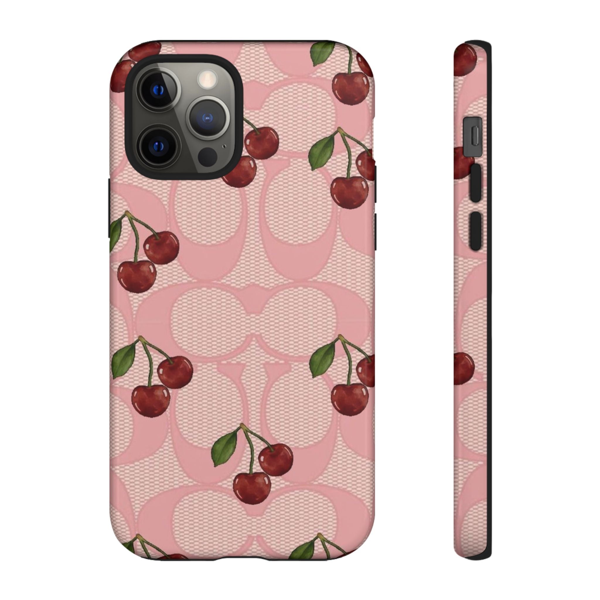Cherry Pattern Magnetic Clear Impact Case | Phone Cover, Eco-friendly, Gift for Teens, Stylish Protection, Cherry Lovers