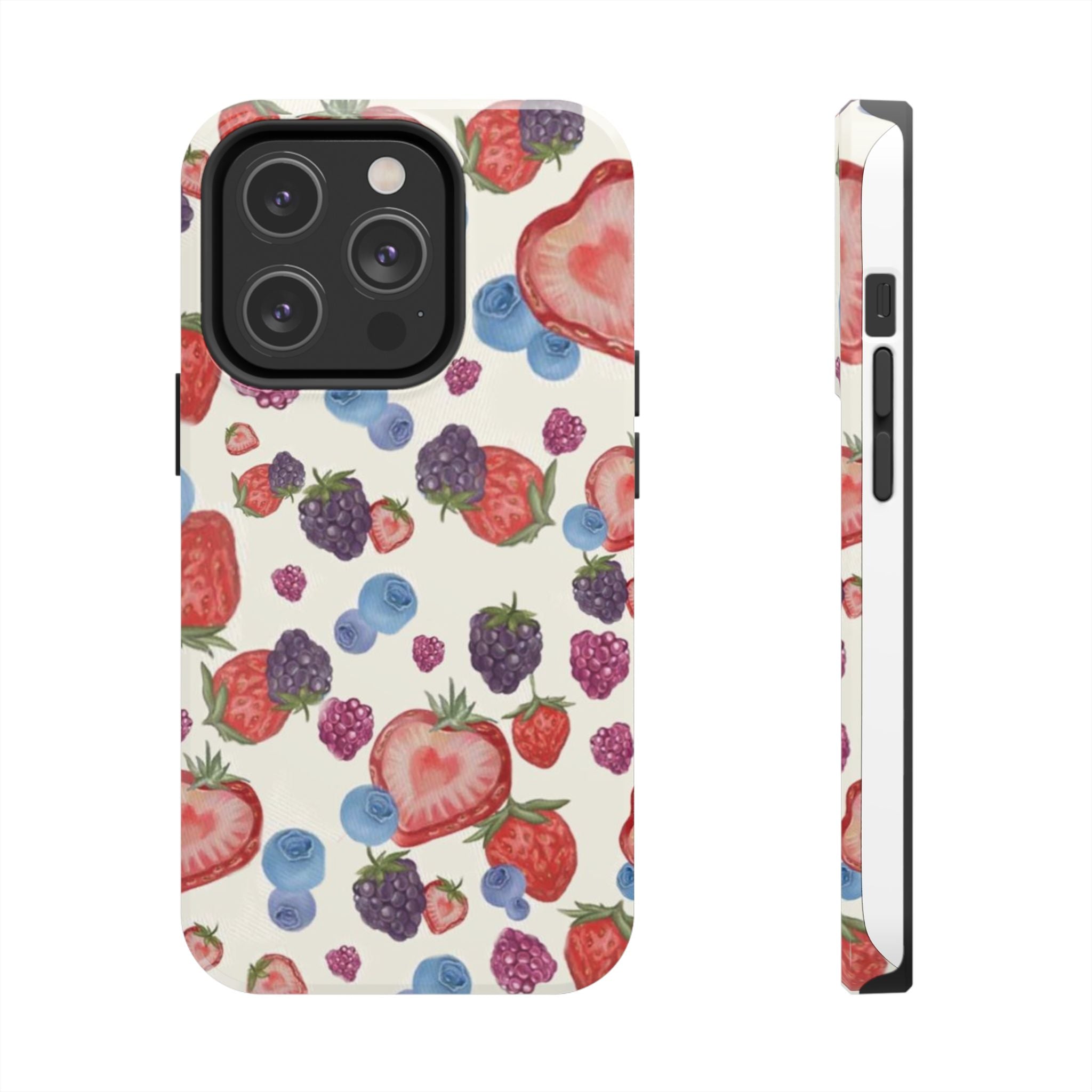 Vibrant Berry Pattern Phone Case | Tough Phone Cases, Floral Phone Cover, Berry Design, Gifts for Her, Summer Accessory