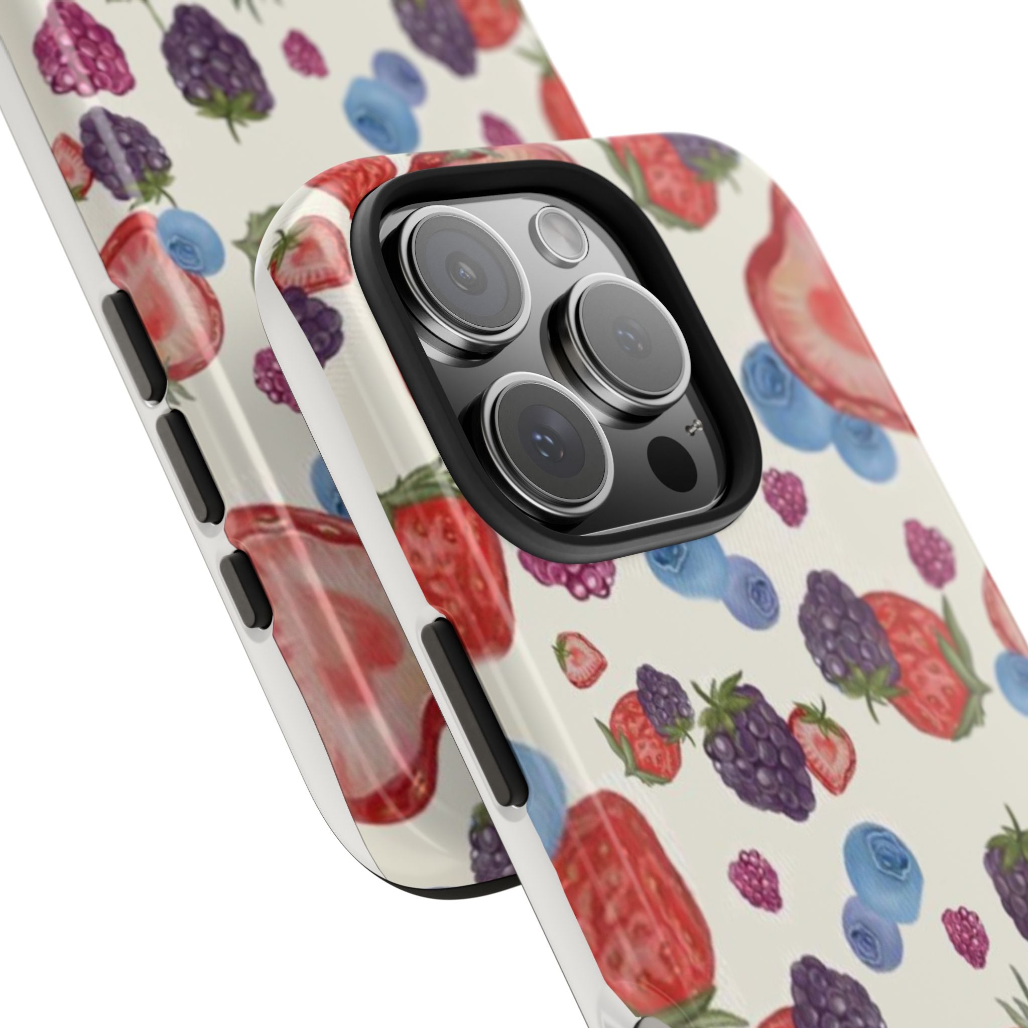 Vibrant Berry Pattern Phone Case | Tough Phone Cases, Floral Phone Cover, Berry Design, Gifts for Her, Summer Accessory
