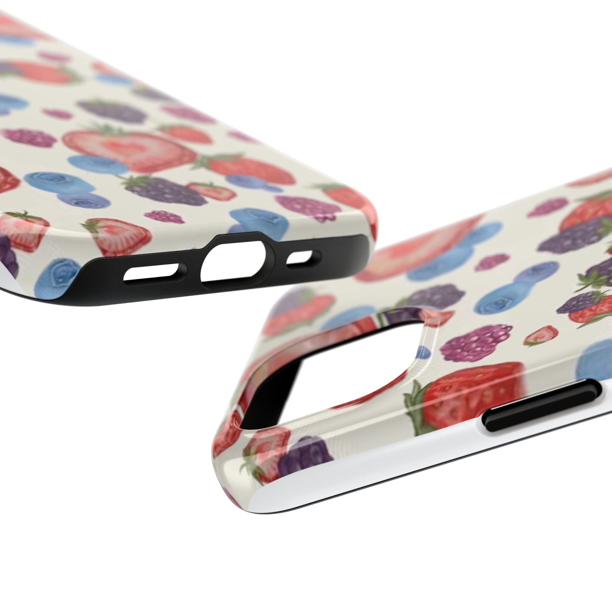 Vibrant Berry Pattern Phone Case | Tough Phone Cases, Floral Phone Cover, Berry Design, Gifts for Her, Summer Accessory
