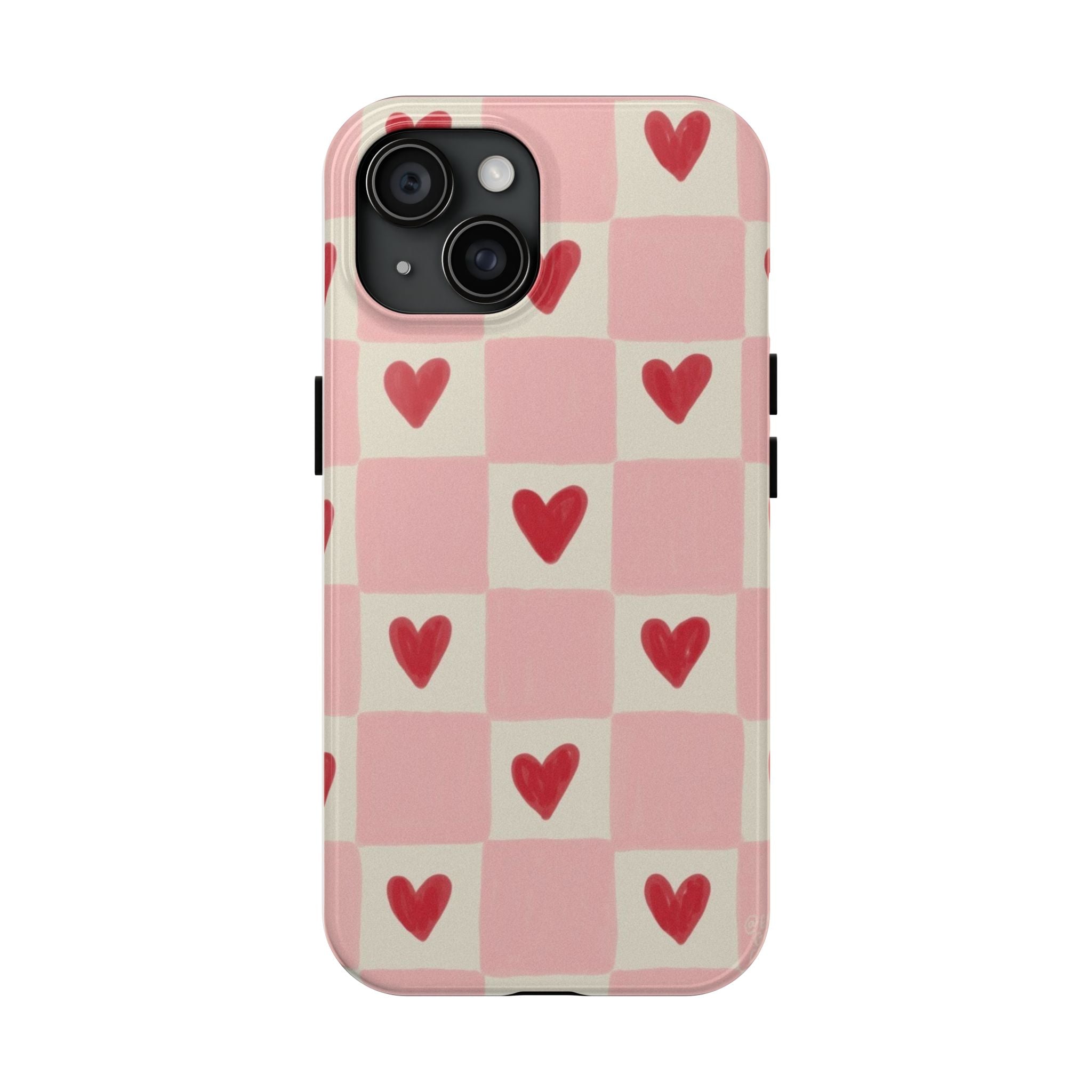 Love-Patterned Tough Phone Case, Heart Design for Essential Protection, Cute Gift for Her, Valentine's Day, Birthday, Everyday Use