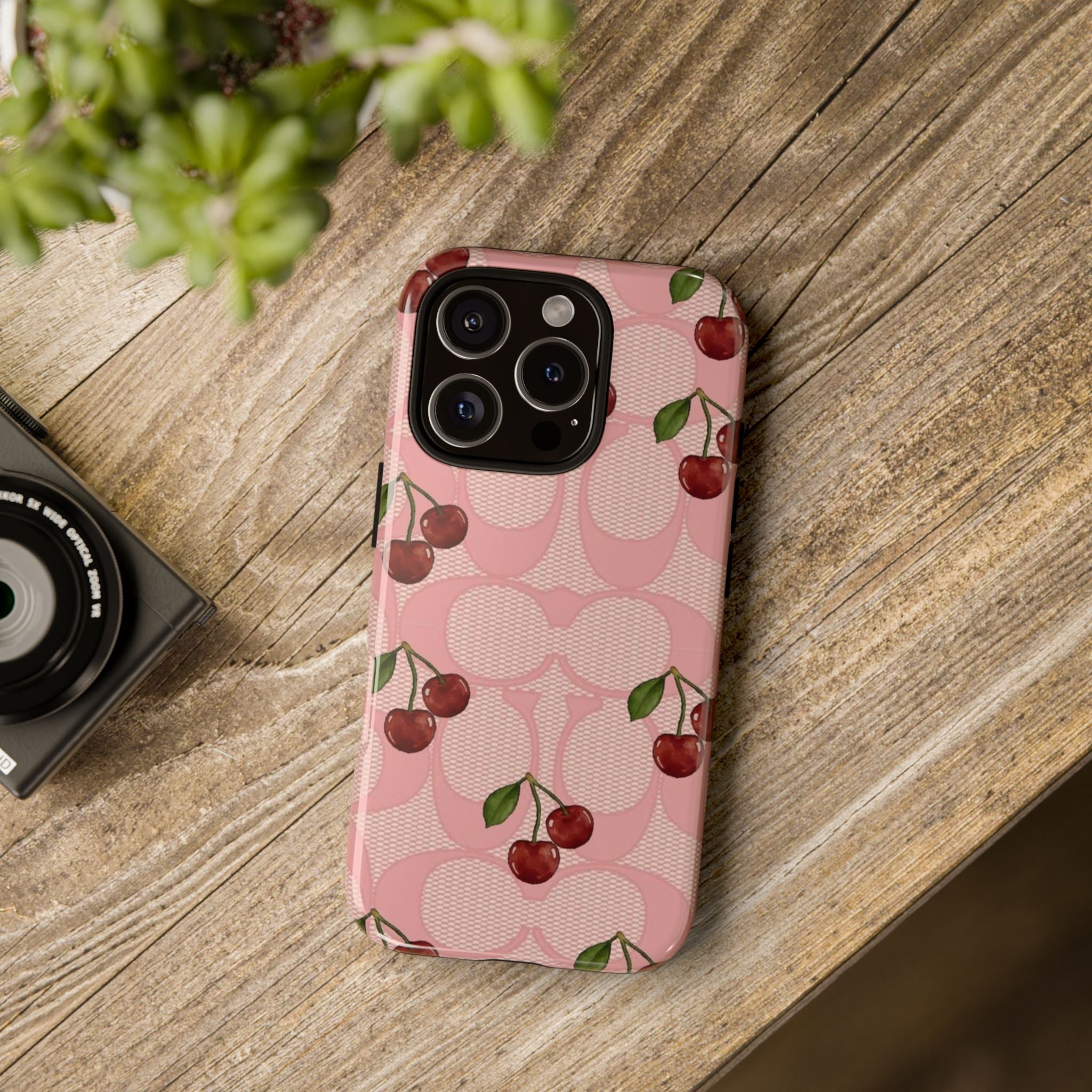 Cherry Pattern Magnetic Clear Impact Case | Phone Cover, Eco-friendly, Gift for Teens, Stylish Protection, Cherry Lovers
