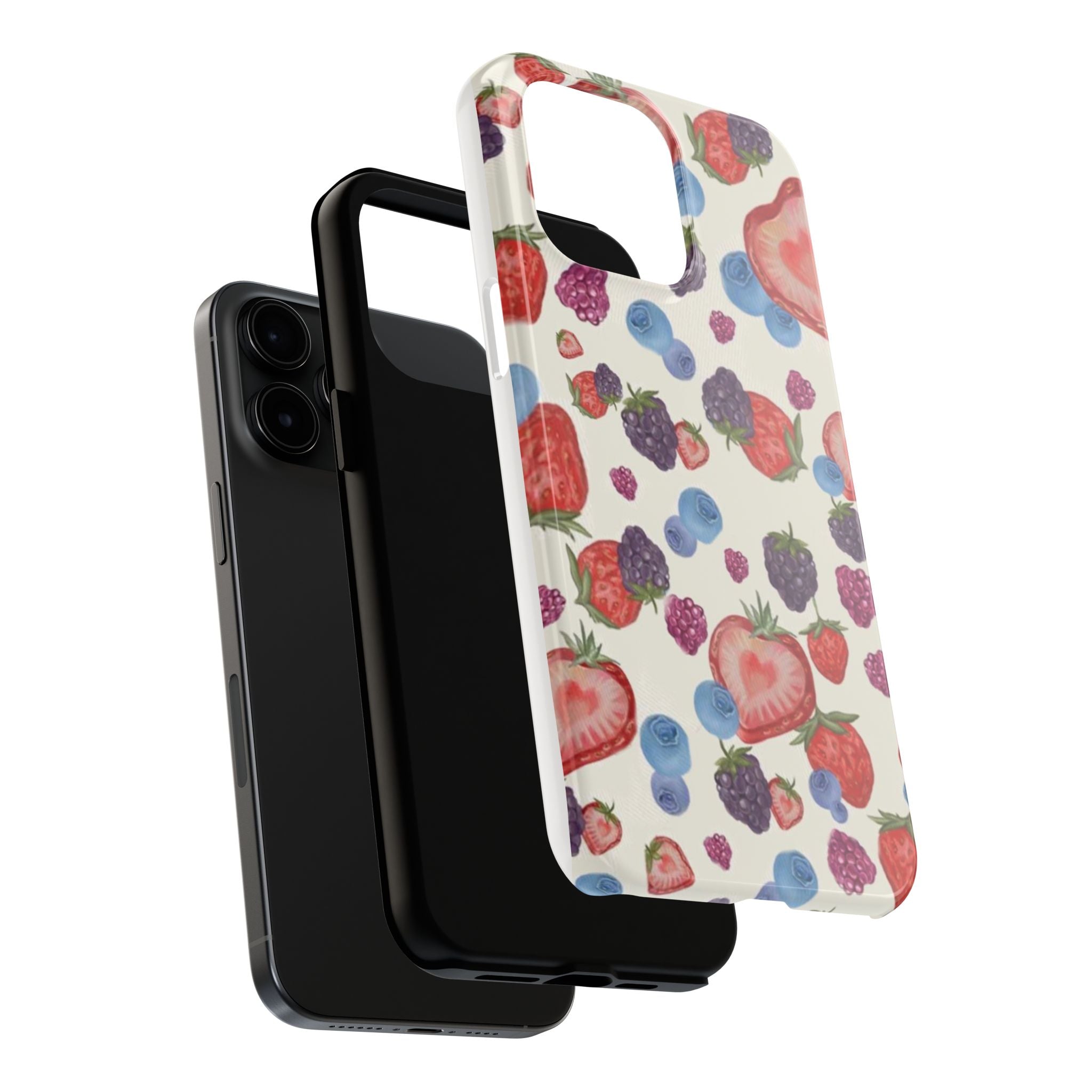 Vibrant Berry Pattern Phone Case | Tough Phone Cases, Floral Phone Cover, Berry Design, Gifts for Her, Summer Accessory
