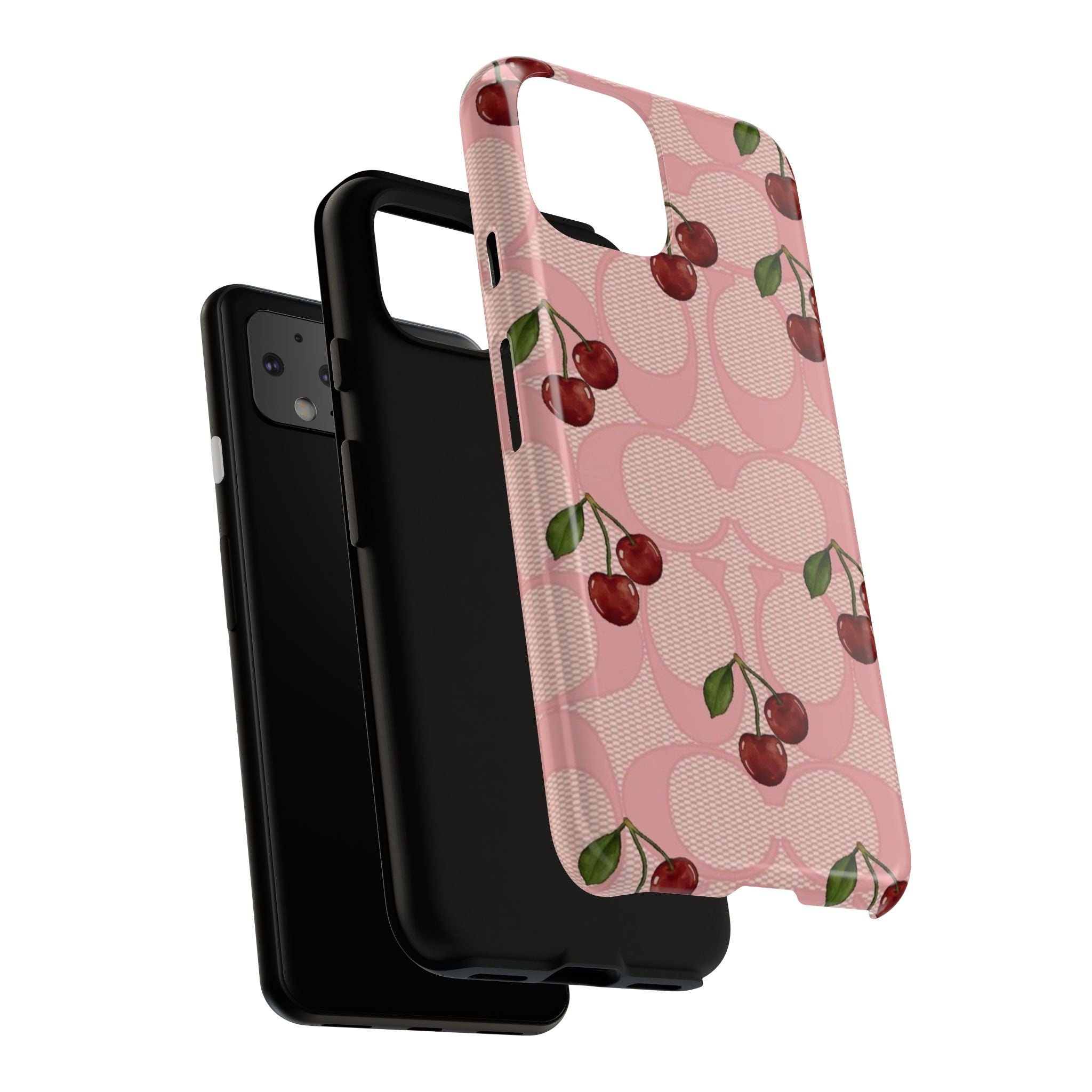 Cherry Pattern Magnetic Clear Impact Case | Phone Cover, Eco-friendly, Gift for Teens, Stylish Protection, Cherry Lovers