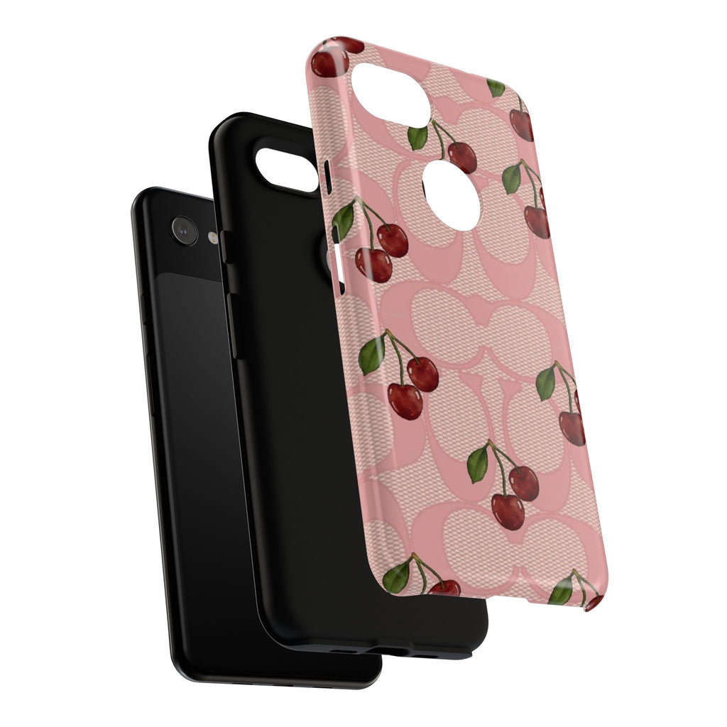 Cherry Pattern Magnetic Clear Impact Case | Phone Cover, Eco-friendly, Gift for Teens, Stylish Protection, Cherry Lovers