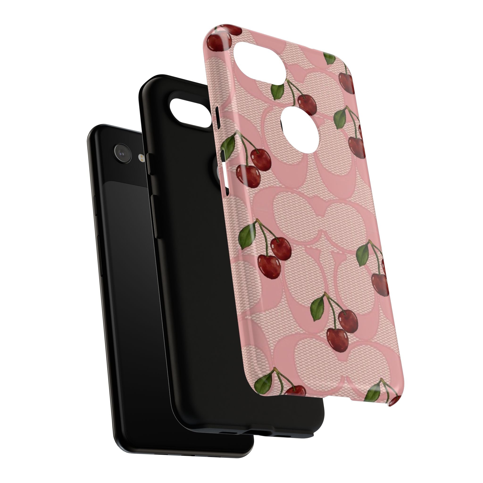 Cherry Pattern Magnetic Clear Impact Case | Phone Cover, Eco-friendly, Gift for Teens, Stylish Protection, Cherry Lovers