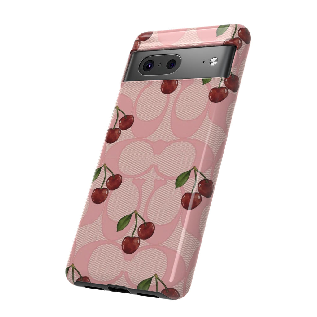 Cherry Pattern Magnetic Clear Impact Case | Phone Cover, Eco-friendly, Gift for Teens, Stylish Protection, Cherry Lovers