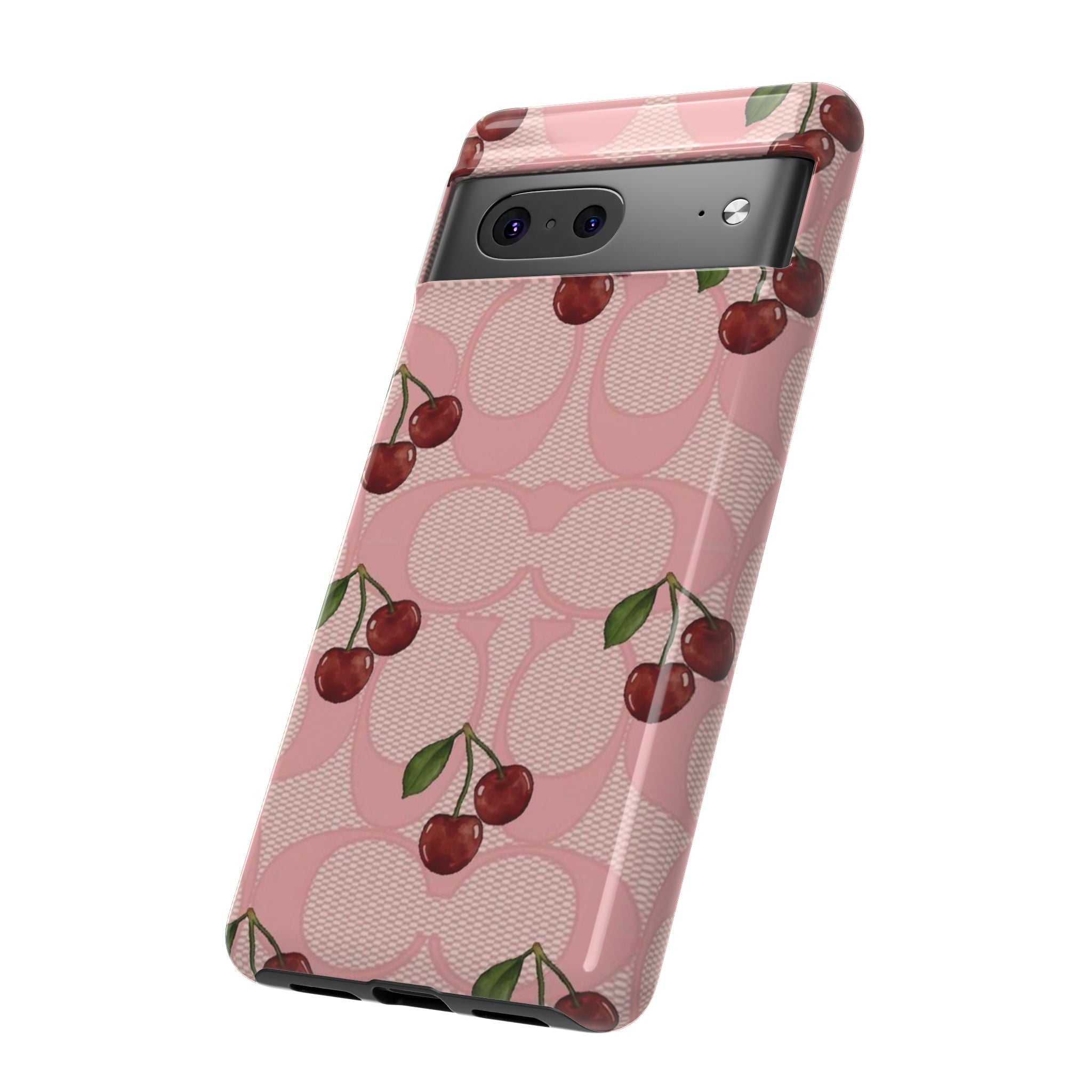Cherry Pattern Magnetic Clear Impact Case | Phone Cover, Eco-friendly, Gift for Teens, Stylish Protection, Cherry Lovers