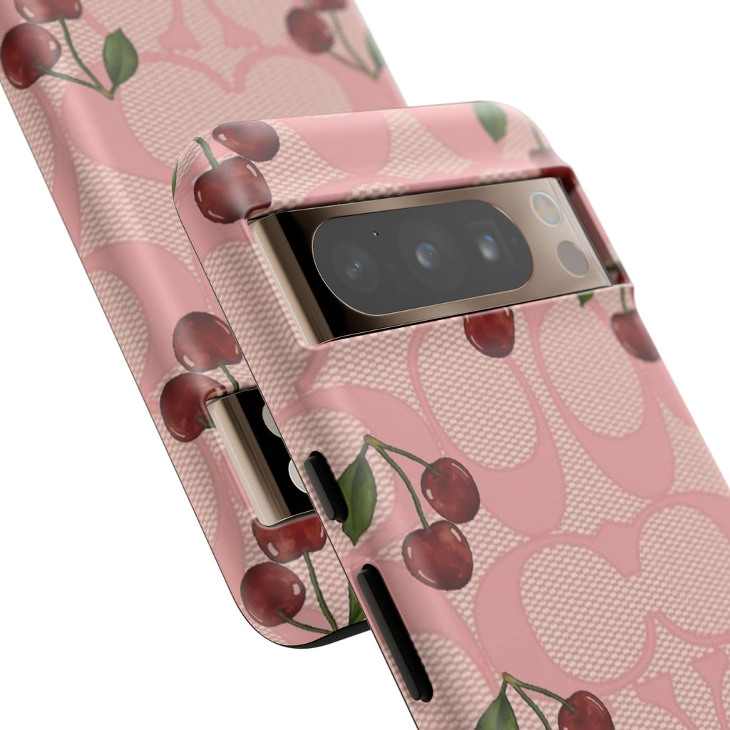 Cherry Pattern Magnetic Clear Impact Case | Phone Cover, Eco-friendly, Gift for Teens, Stylish Protection, Cherry Lovers
