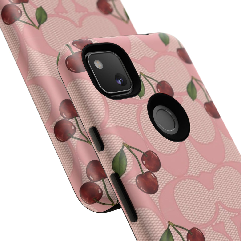 Cherry Pattern Magnetic Clear Impact Case | Phone Cover, Eco-friendly, Gift for Teens, Stylish Protection, Cherry Lovers