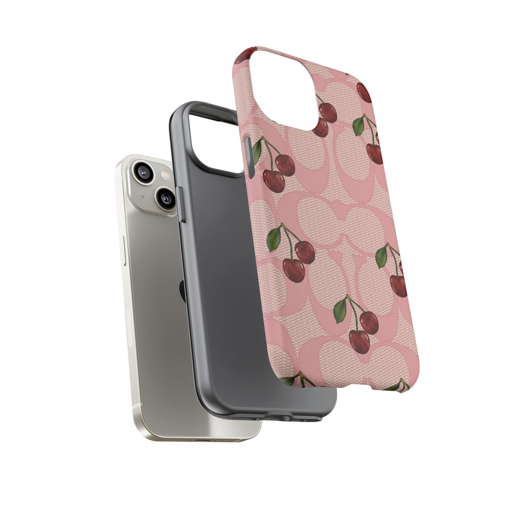 Cherry Pattern Magnetic Clear Impact Case | Phone Cover, Eco-friendly, Gift for Teens, Stylish Protection, Cherry Lovers
