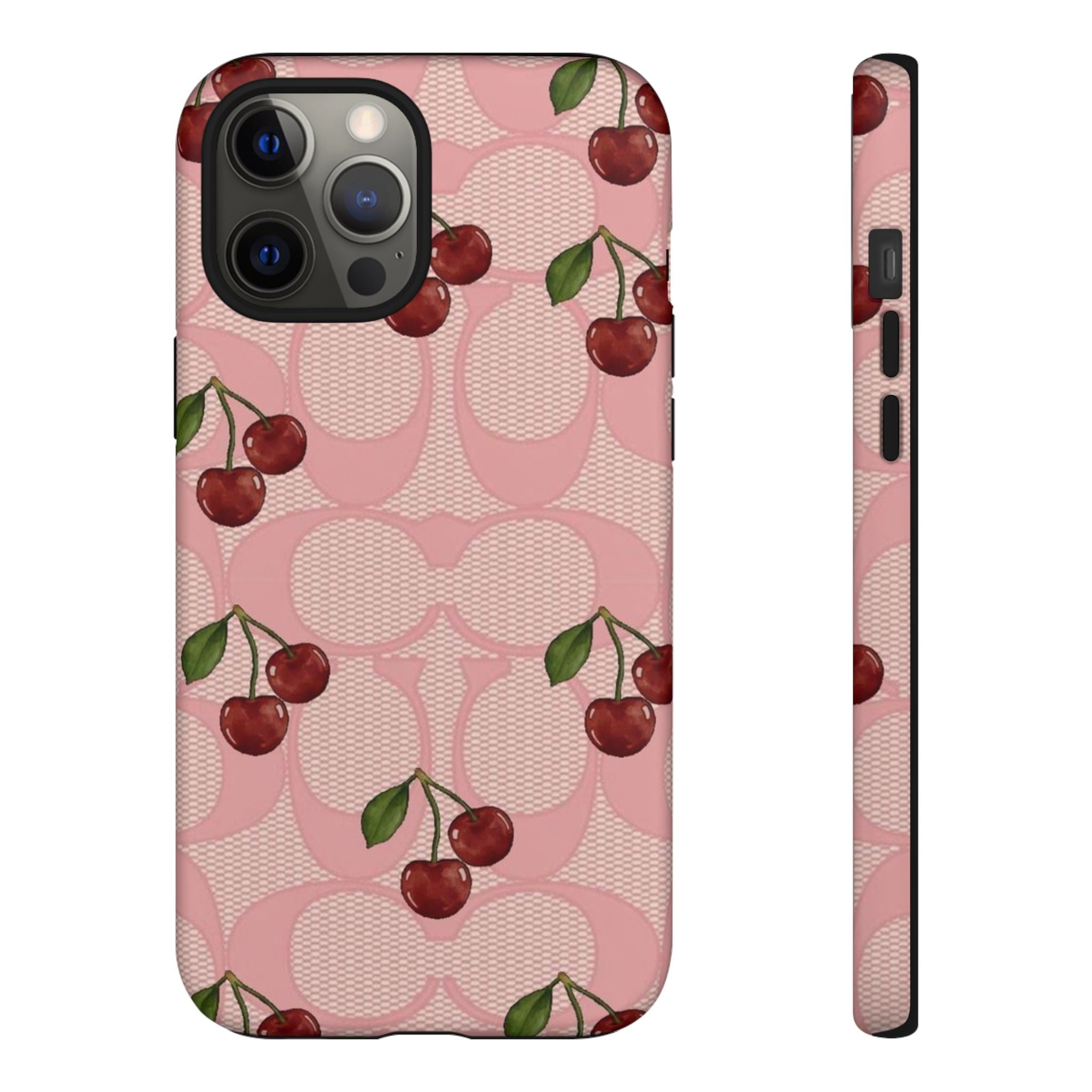 Cherry Pattern Magnetic Clear Impact Case | Phone Cover, Eco-friendly, Gift for Teens, Stylish Protection, Cherry Lovers