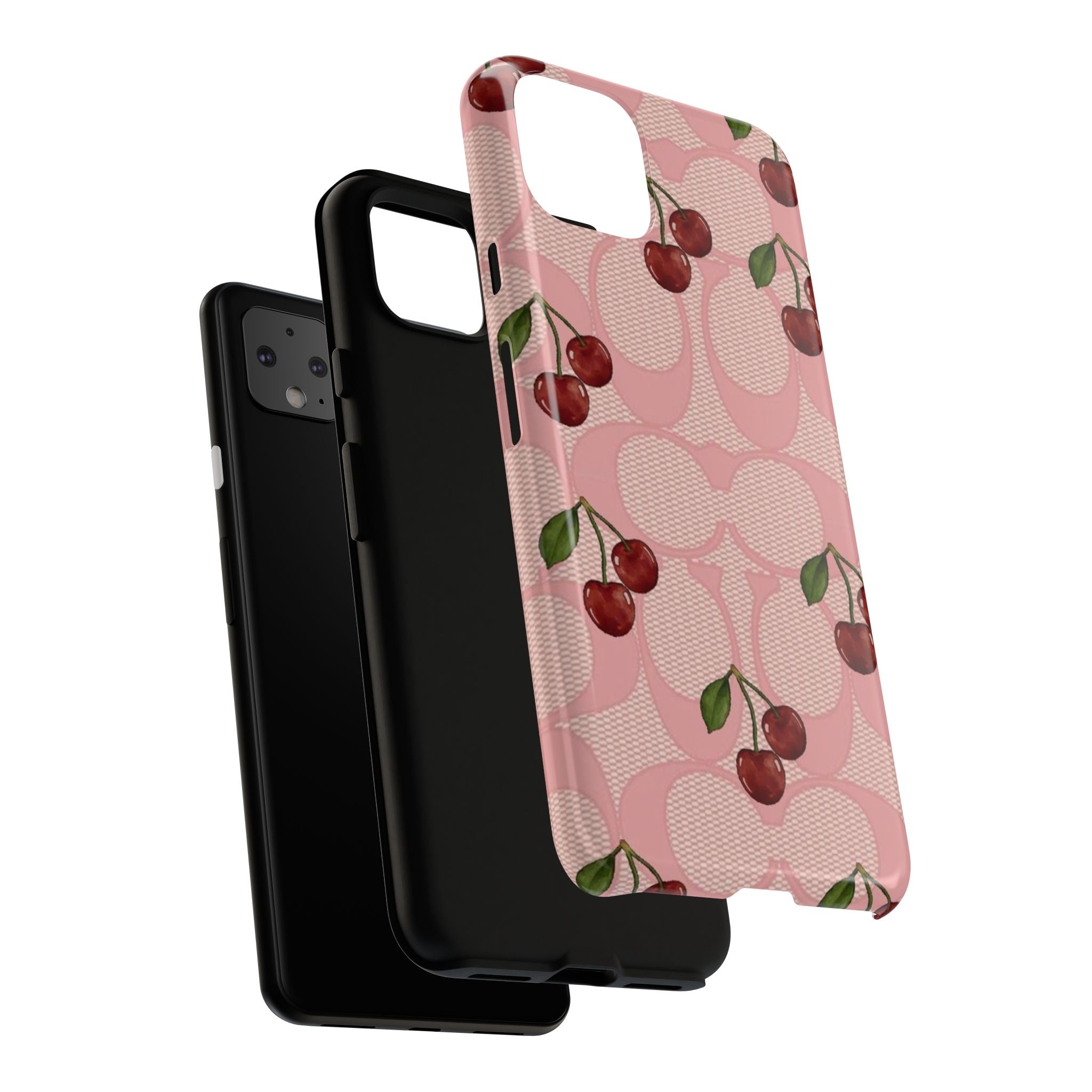 Cherry Pattern Magnetic Clear Impact Case | Phone Cover, Eco-friendly, Gift for Teens, Stylish Protection, Cherry Lovers