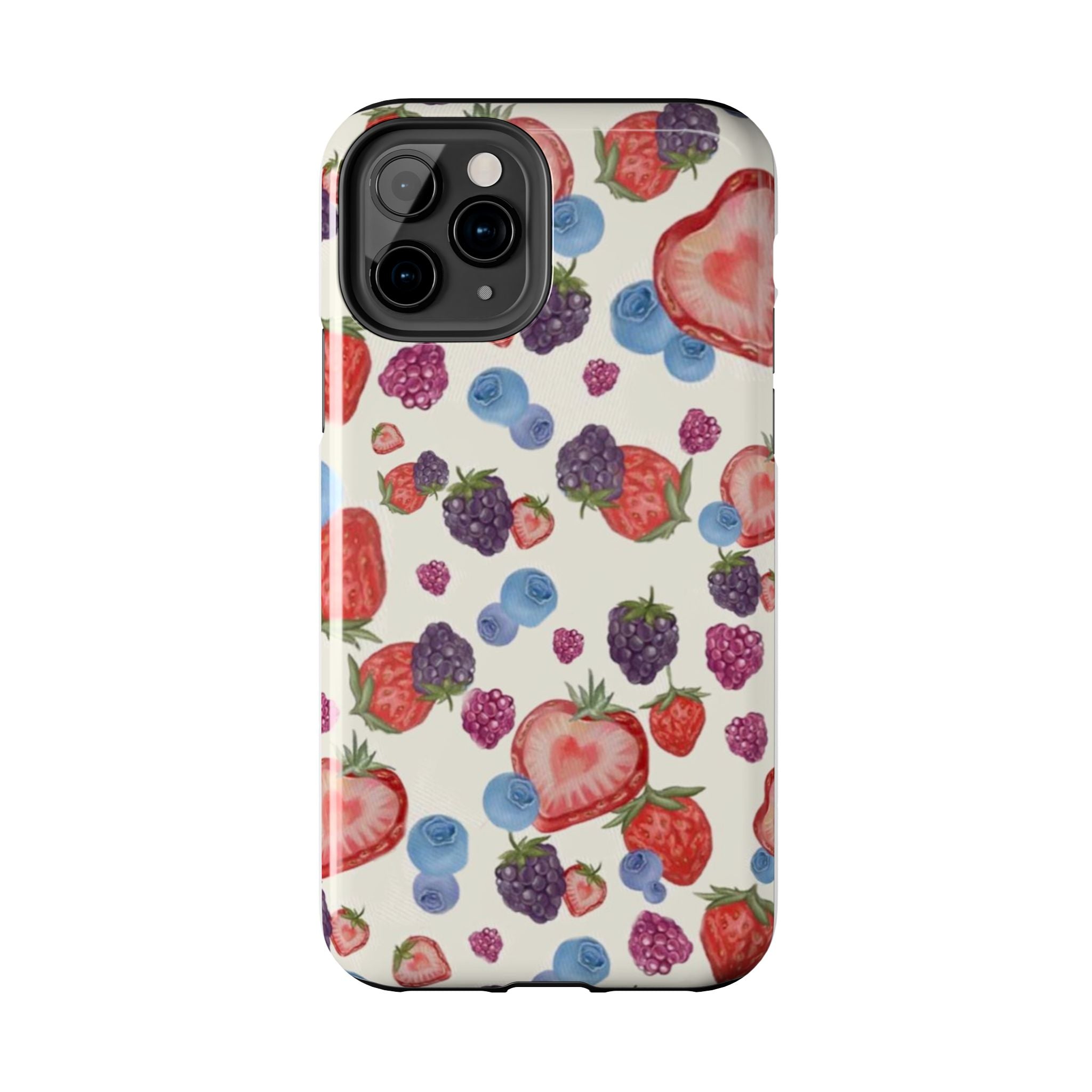 Vibrant Berry Pattern Phone Case | Tough Phone Cases, Floral Phone Cover, Berry Design, Gifts for Her, Summer Accessory