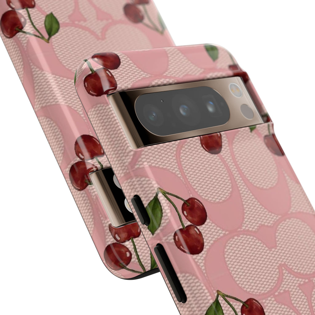Cherry Pattern Magnetic Clear Impact Case | Phone Cover, Eco-friendly, Gift for Teens, Stylish Protection, Cherry Lovers