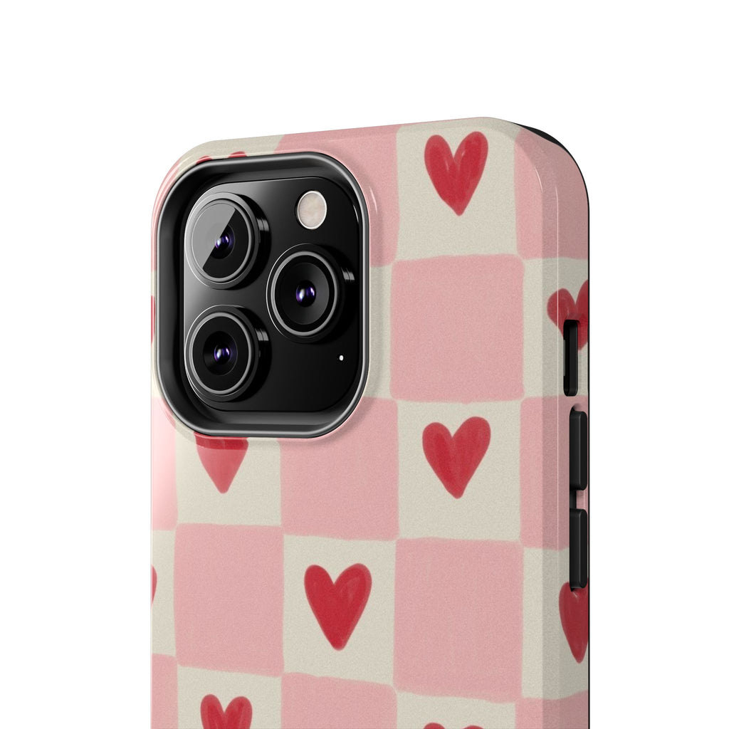 Love-Patterned Tough Phone Case, Heart Design for Essential Protection, Cute Gift for Her, Valentine's Day, Birthday, Everyday Use